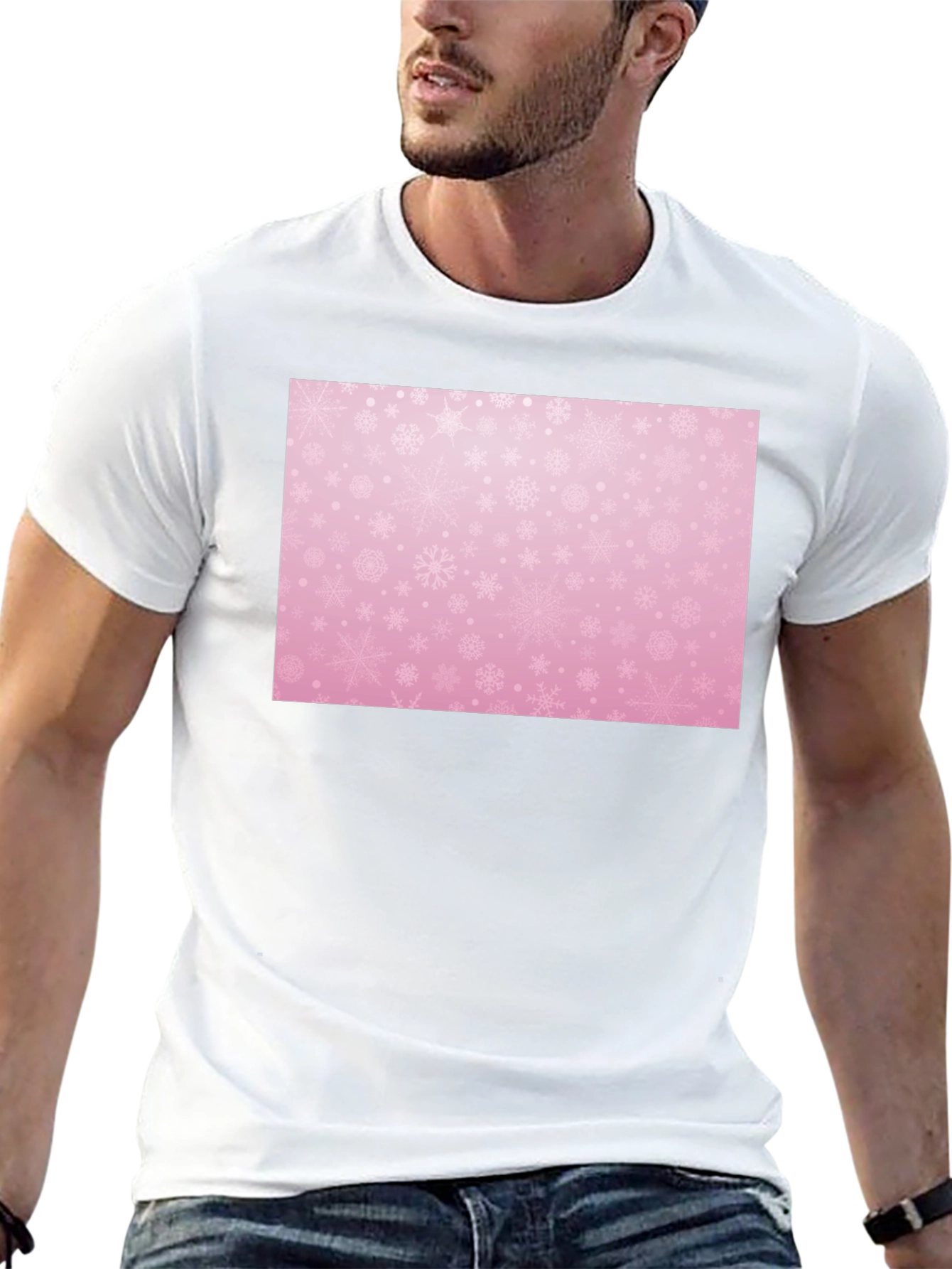 Snowflake Patterned T-Shirt