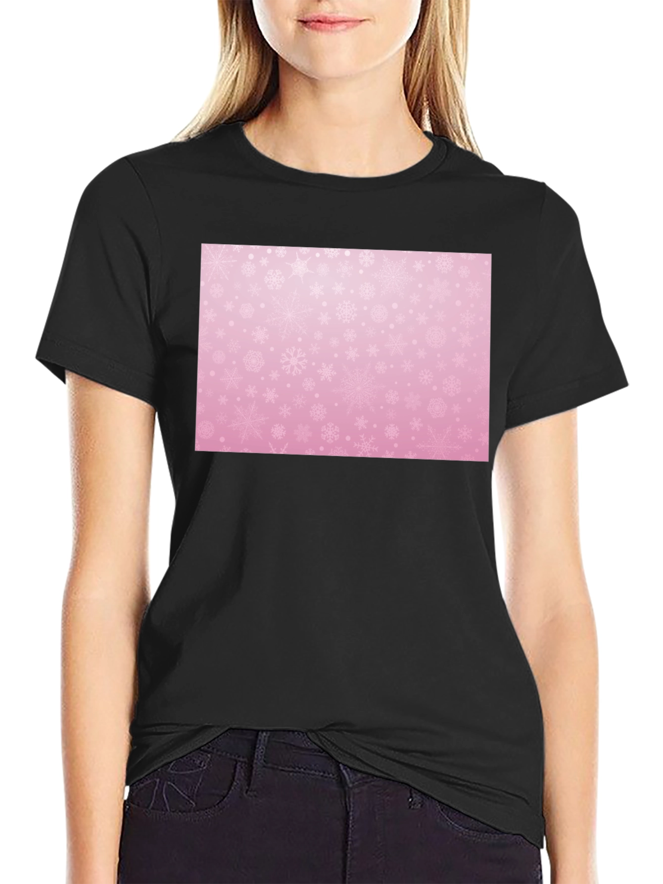 Snowflake Patterned T-Shirt