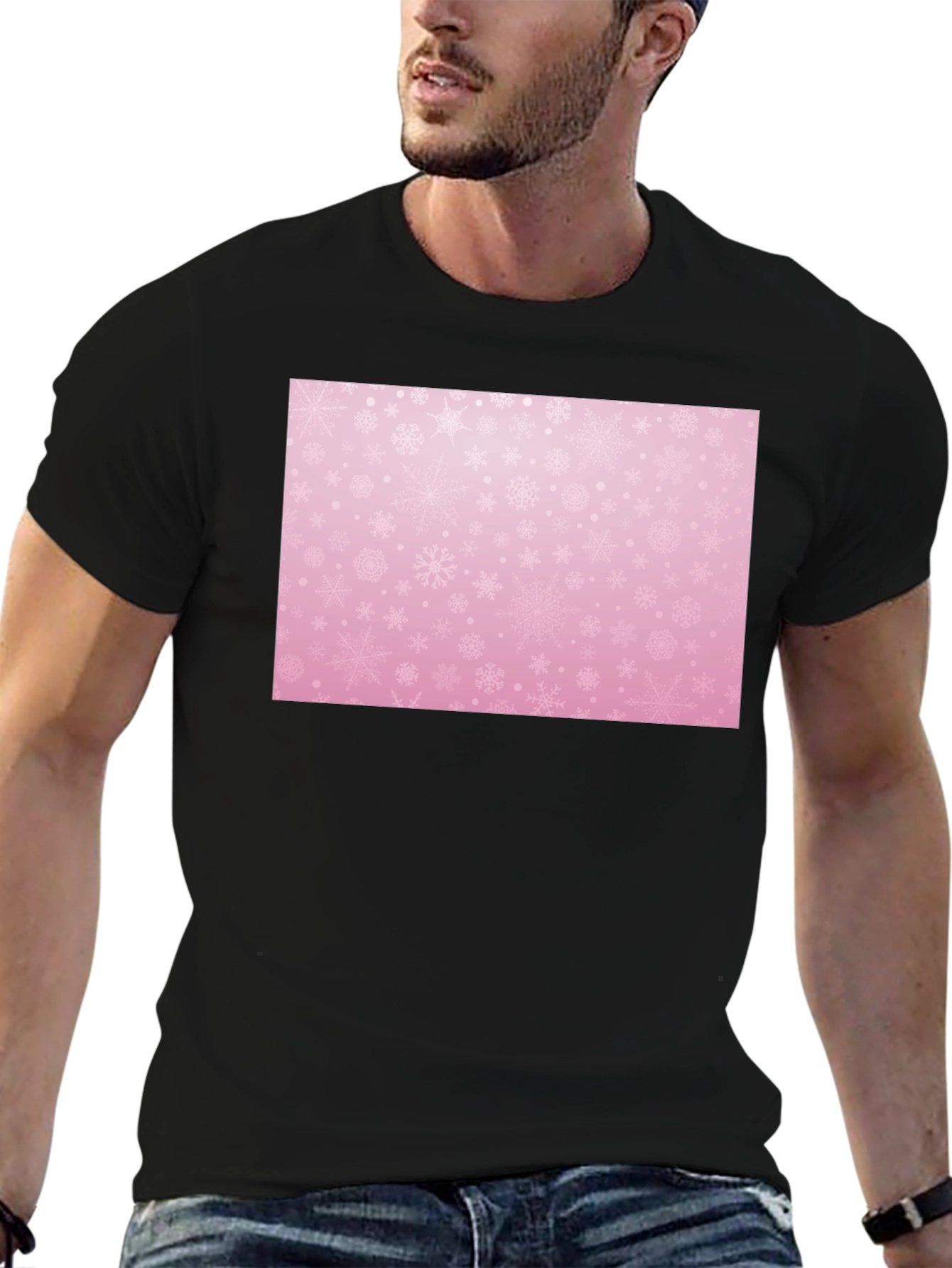 Snowflake Patterned T-Shirt