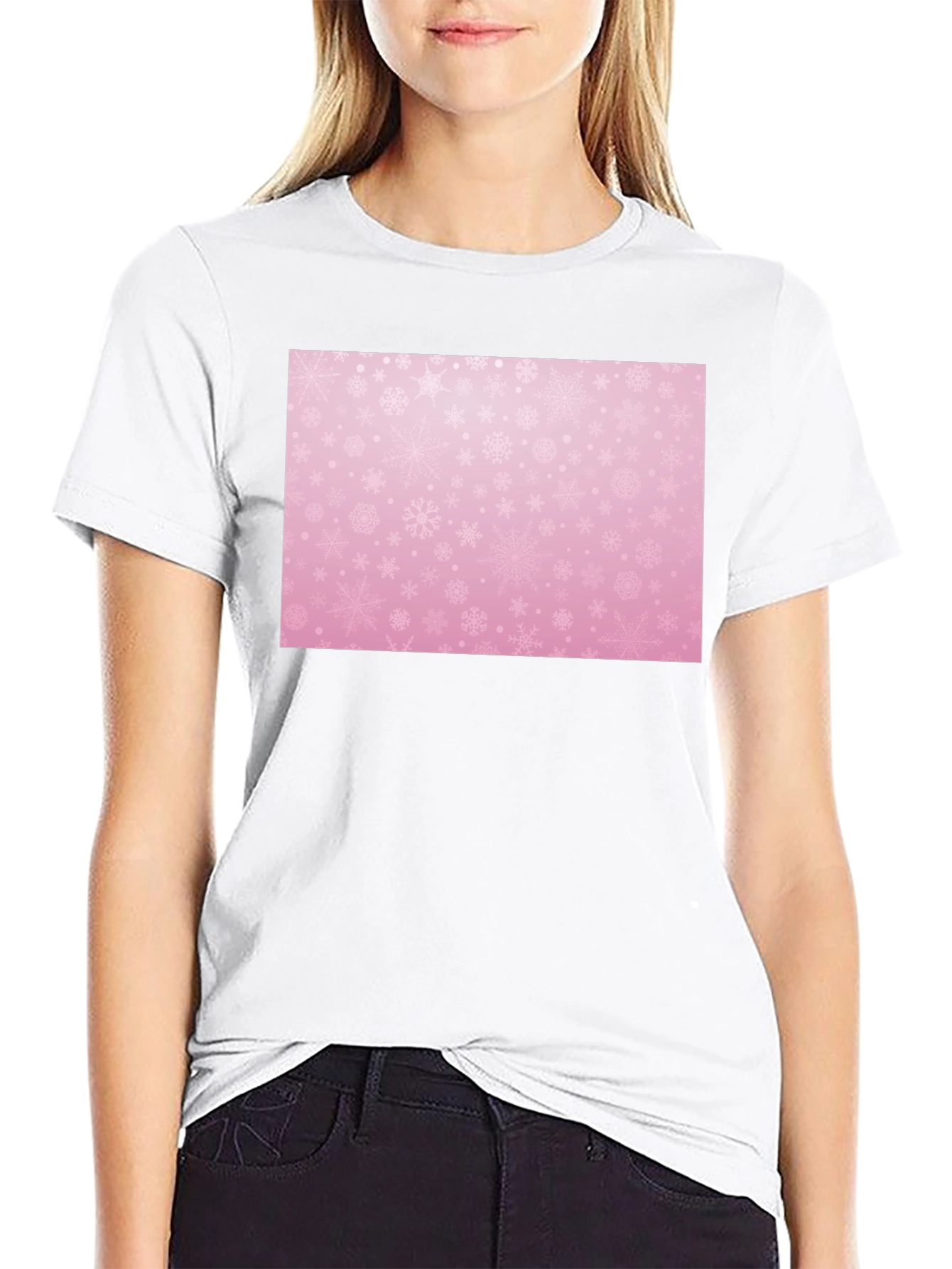 Snowflake Patterned T-Shirt
