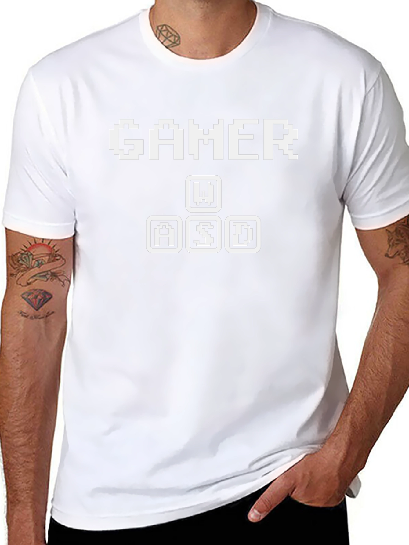 Gamer W/A/S/D Graphic Tee - Pixelated Style