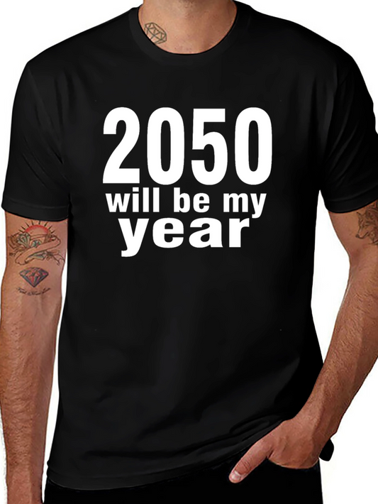 2050 Will Be My Year Graphic T-Shirt - Black