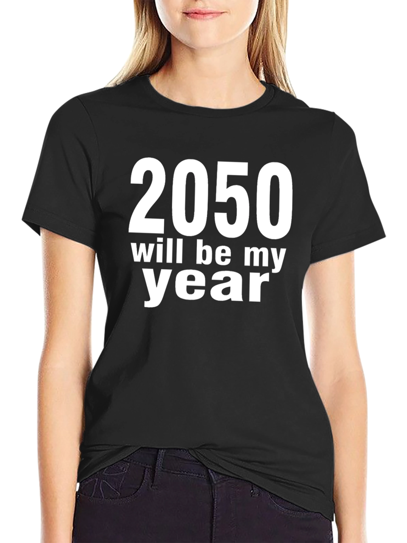 2050 Will Be My Year Graphic T-Shirt - Black
