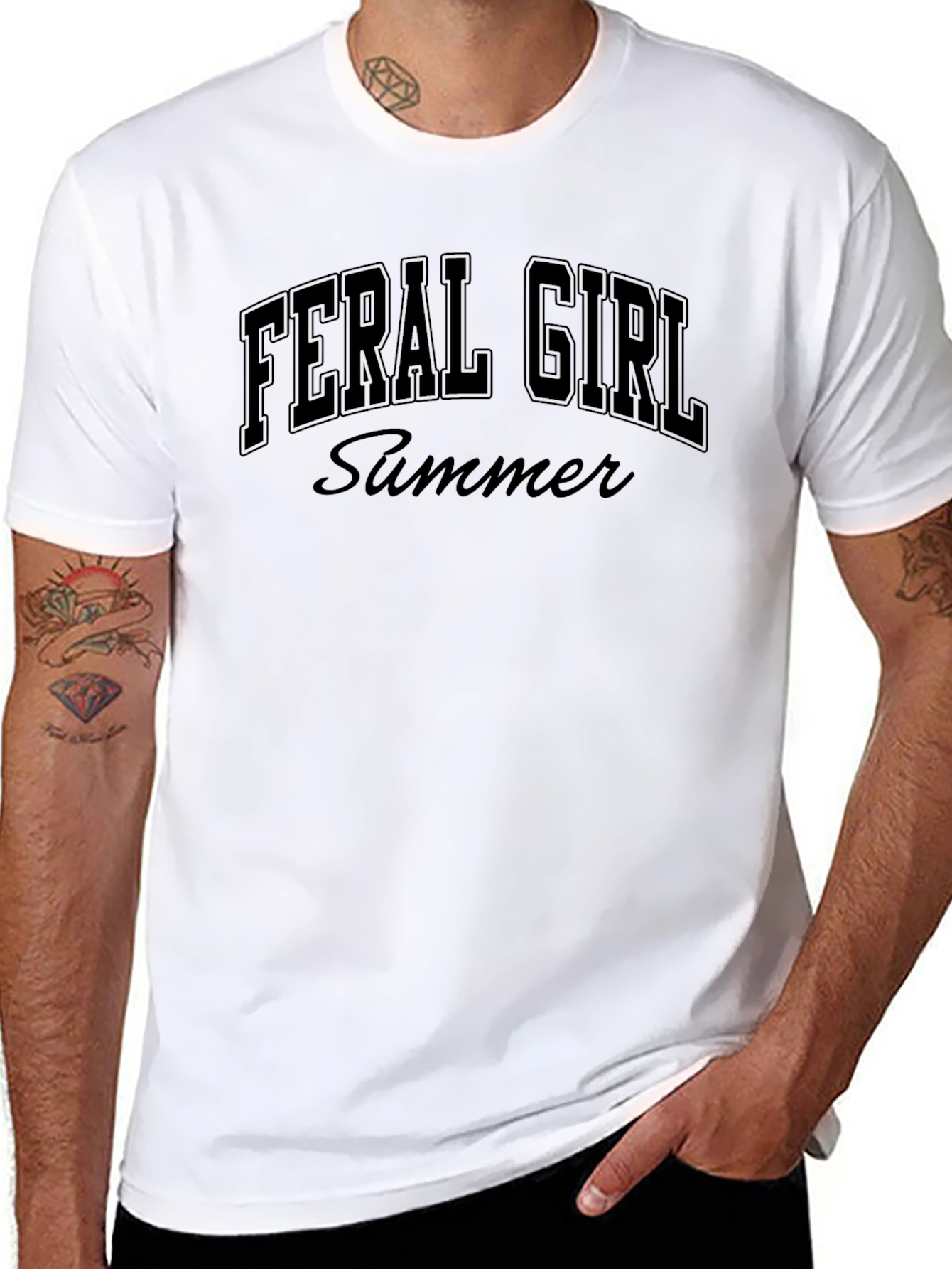 Feral Girl Summer Black T-Shirt