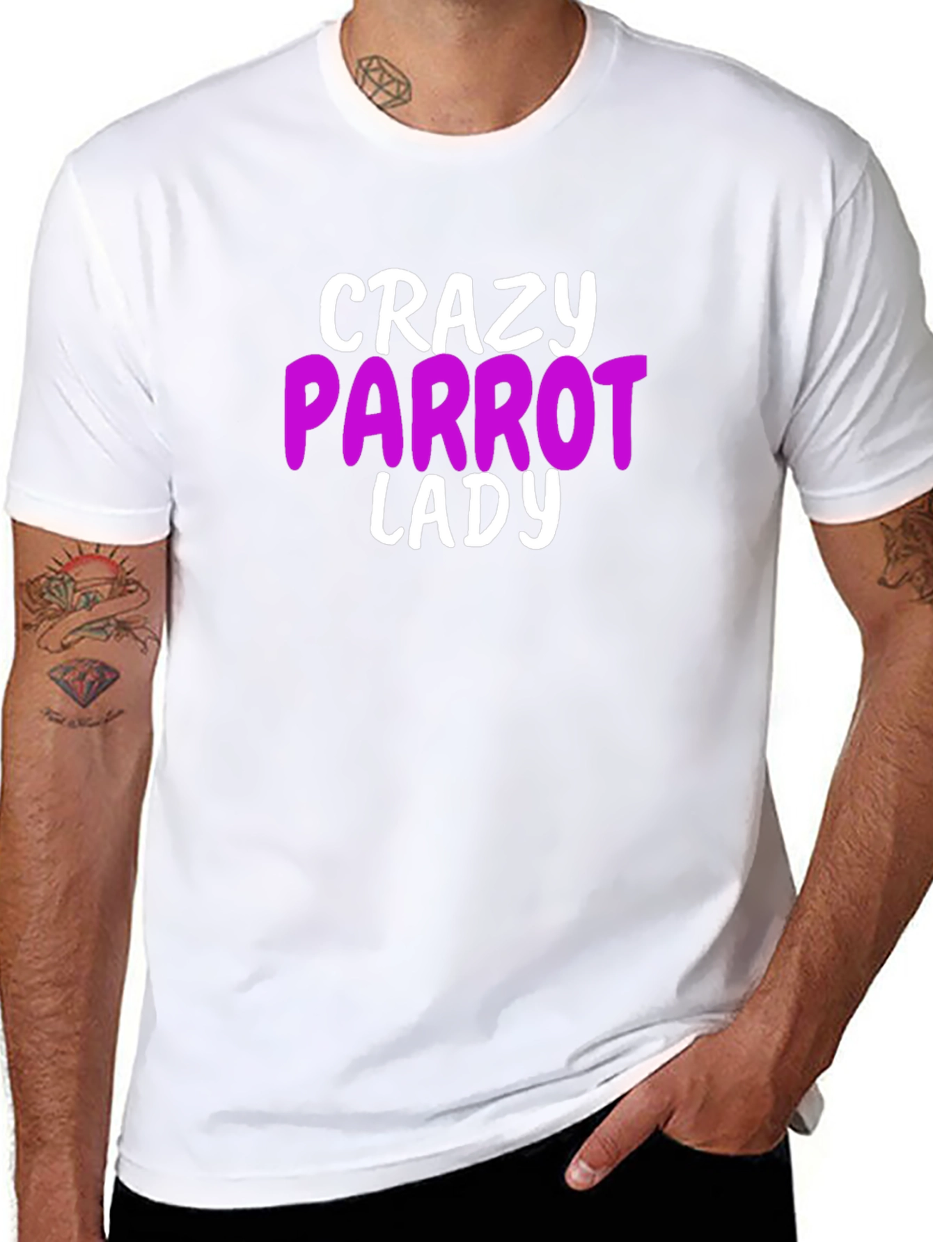 Crazy Parrot Lady Graphic T-Shirt