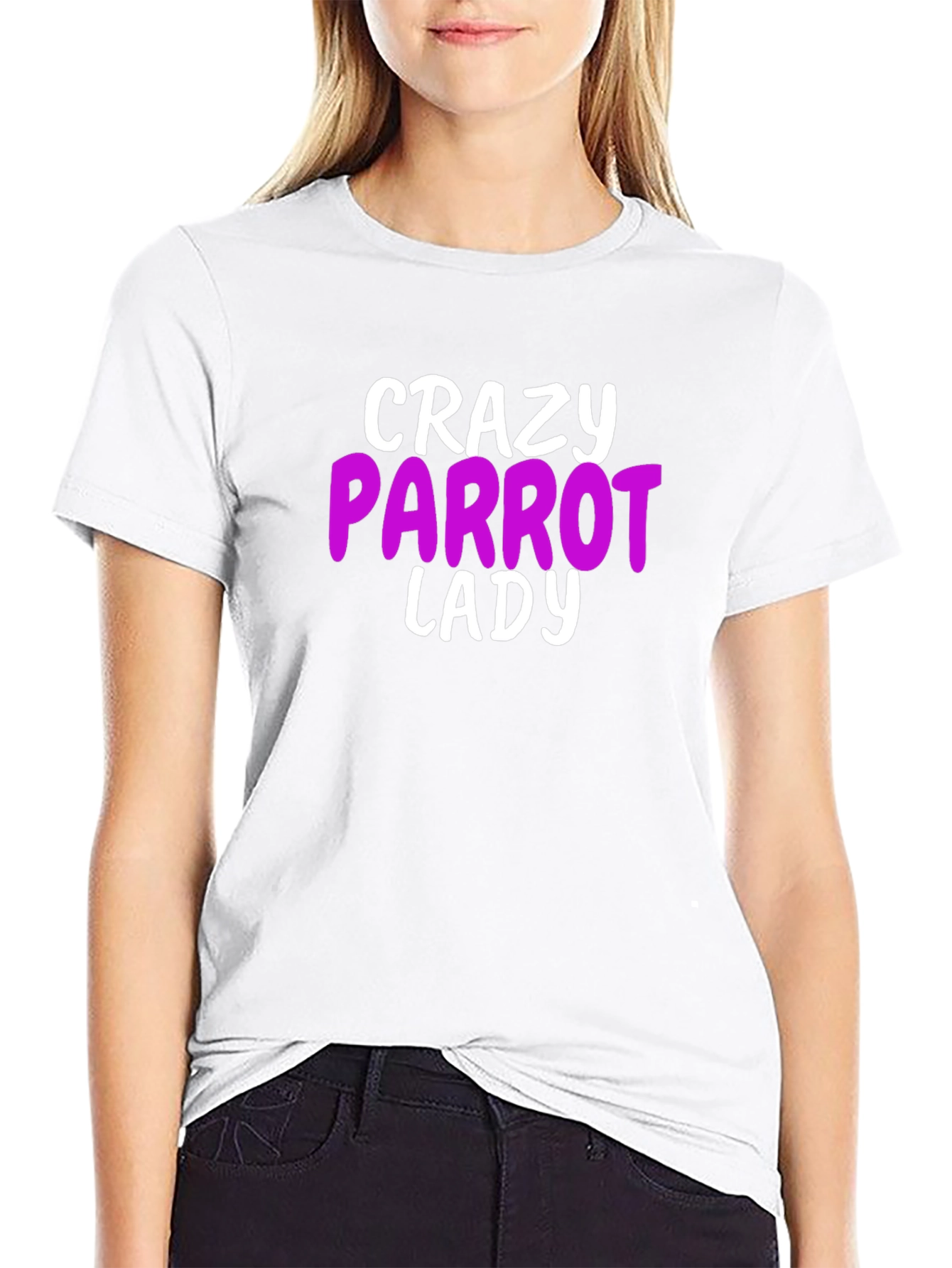 Crazy Parrot Lady Graphic T-Shirt