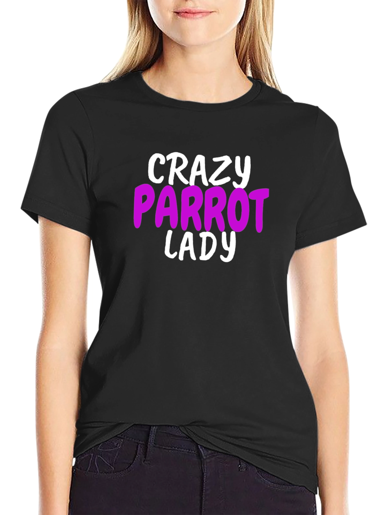 Crazy Parrot Lady Graphic T-Shirt