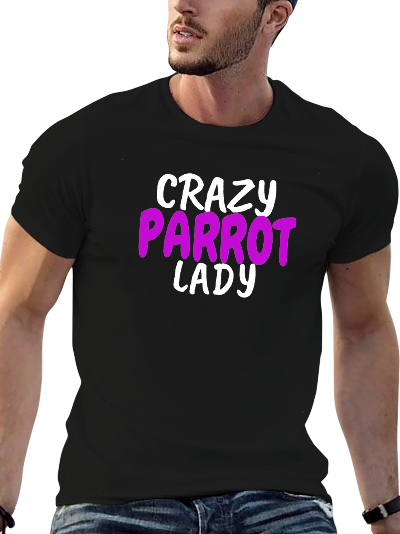 Crazy Parrot Lady Graphic T-Shirt