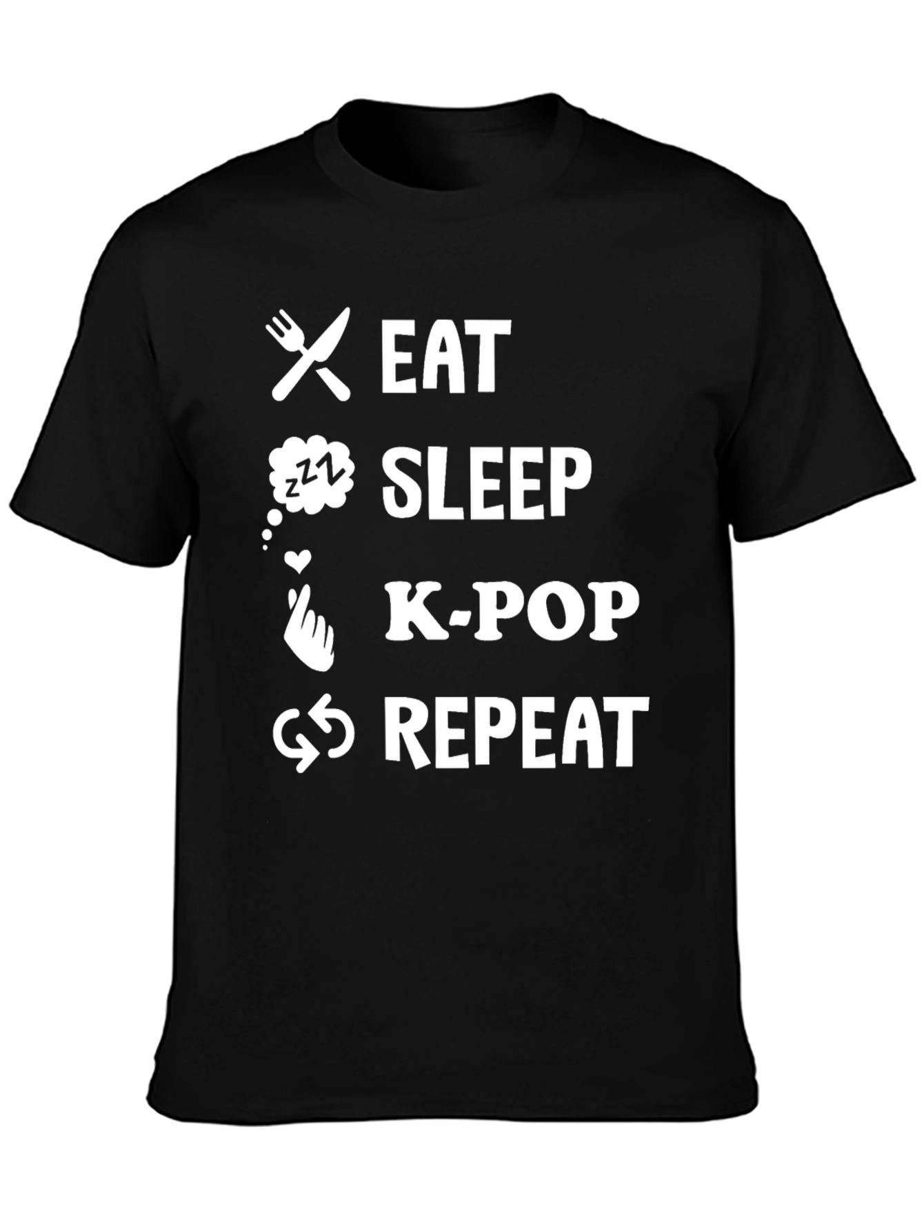 Eat Sleep K-Pop Repeat Graphic Tee