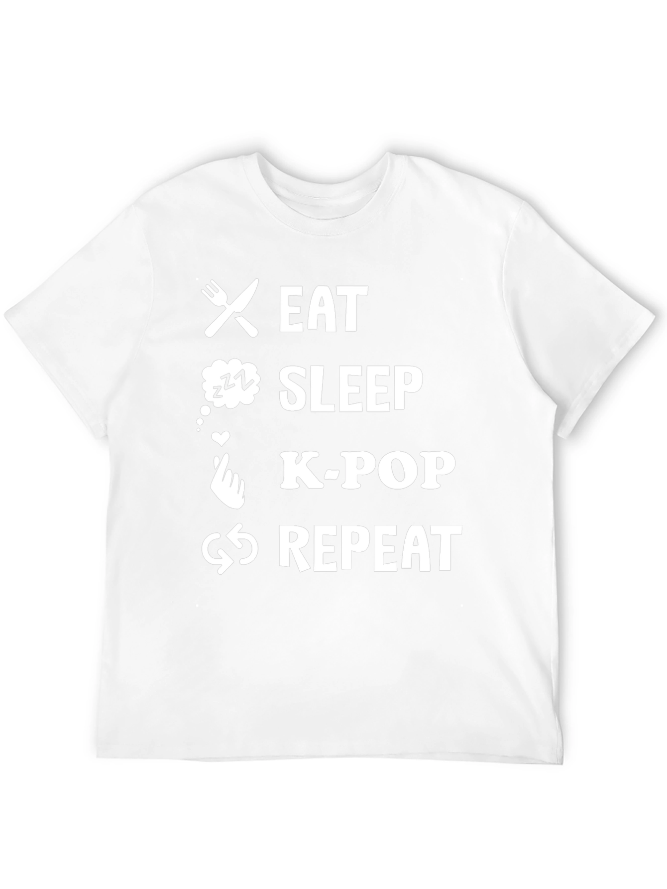 Eat Sleep K-Pop Repeat Graphic Tee