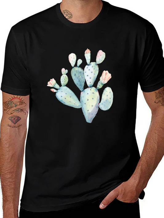 Cactus Graphic Tee - Black Cotton T-Shirt