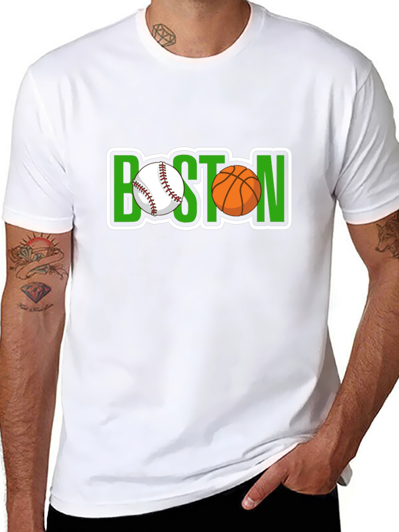 Boston Sports Fan T-Shirt: Baseball & Basketball Tee