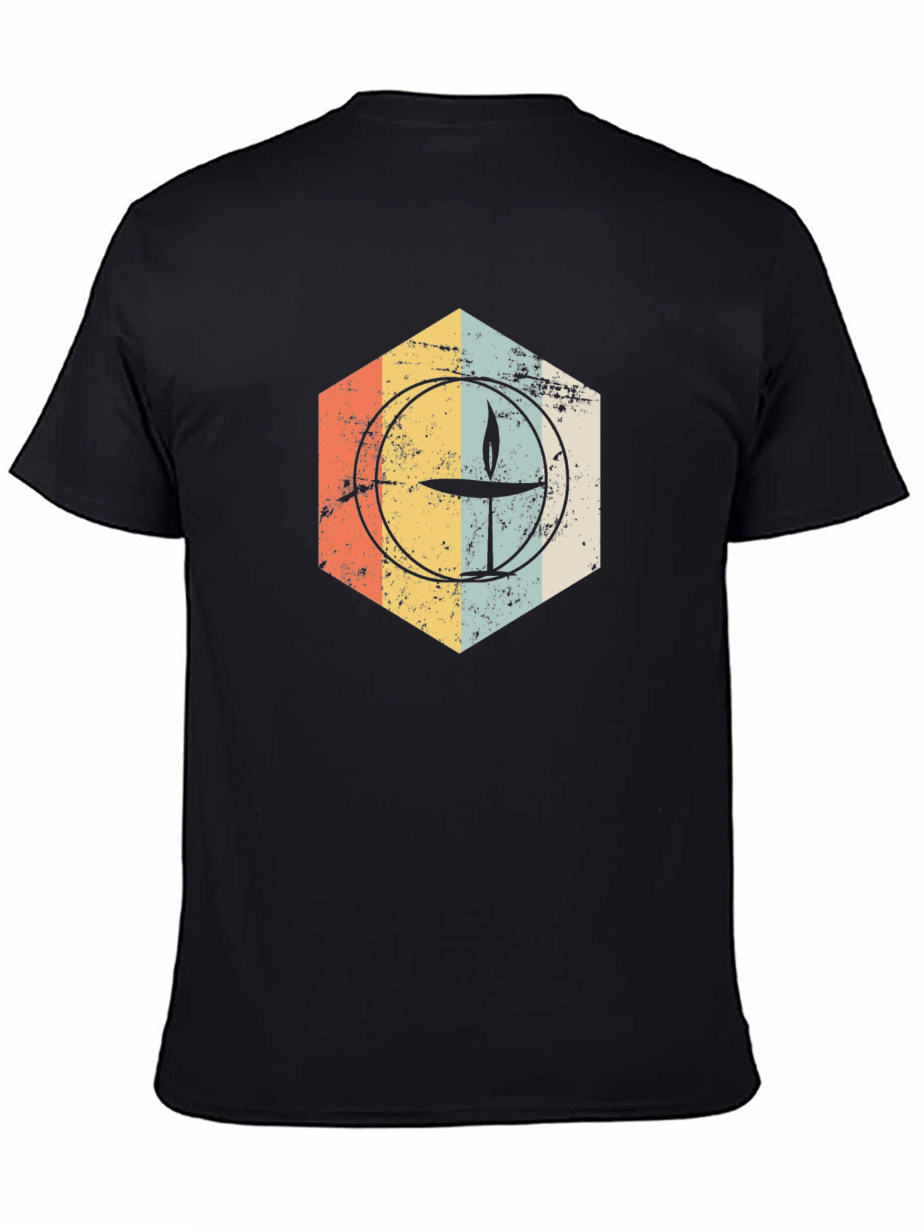 Retro Candle Graphic Tee - Black Unisex Shirt