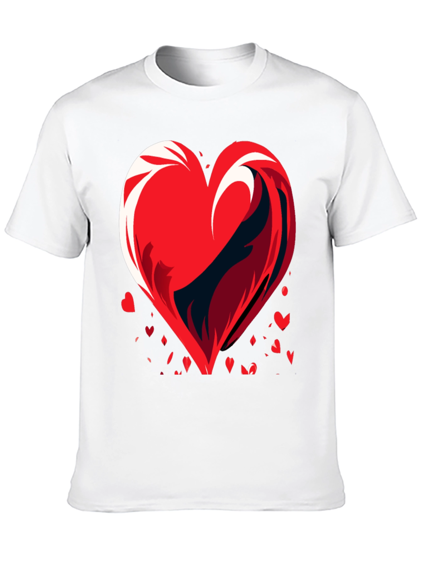 Heart Wave Graphic Mens Black T-Shirt