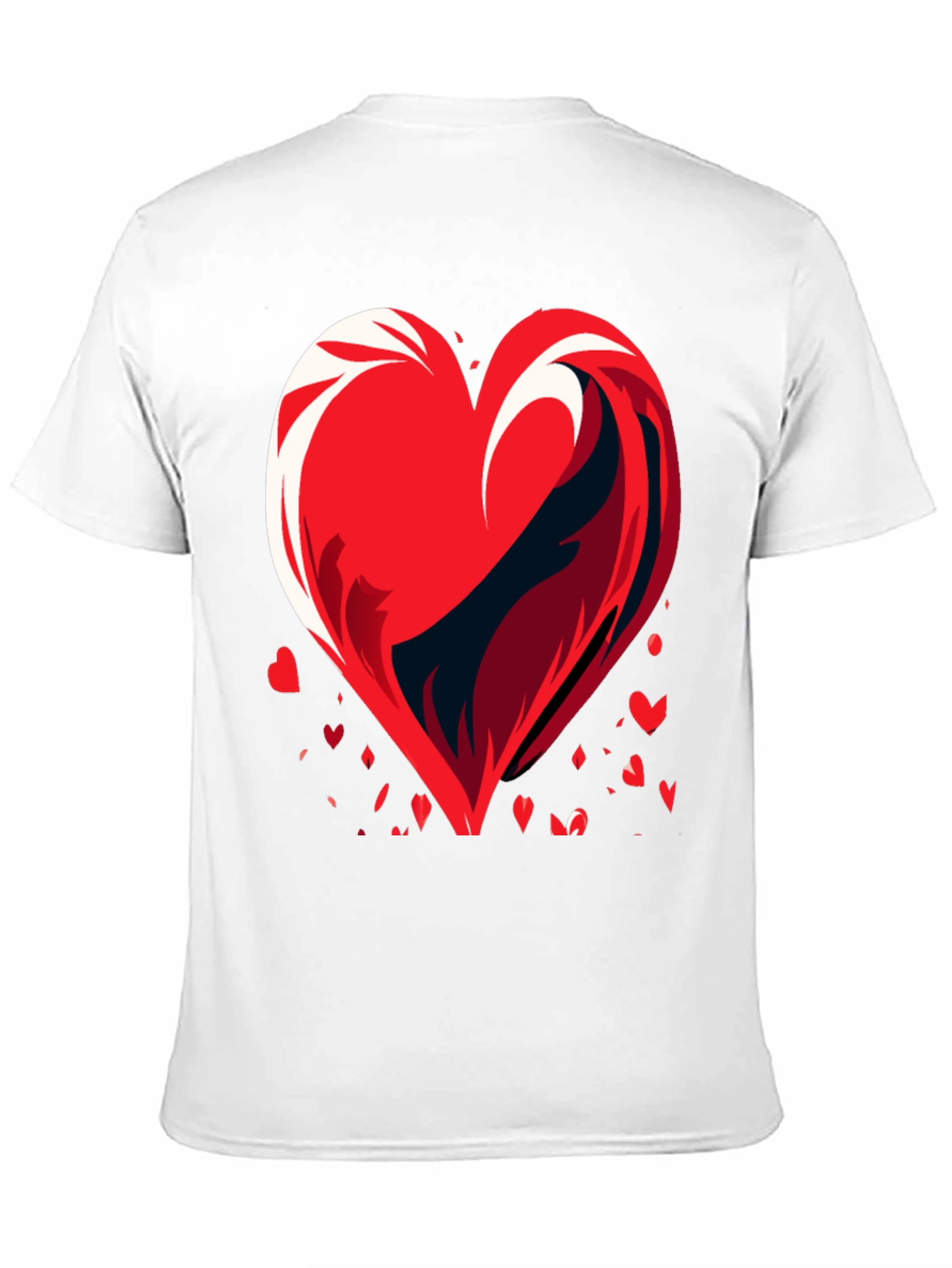 Heart Wave Graphic Mens Black T-Shirt