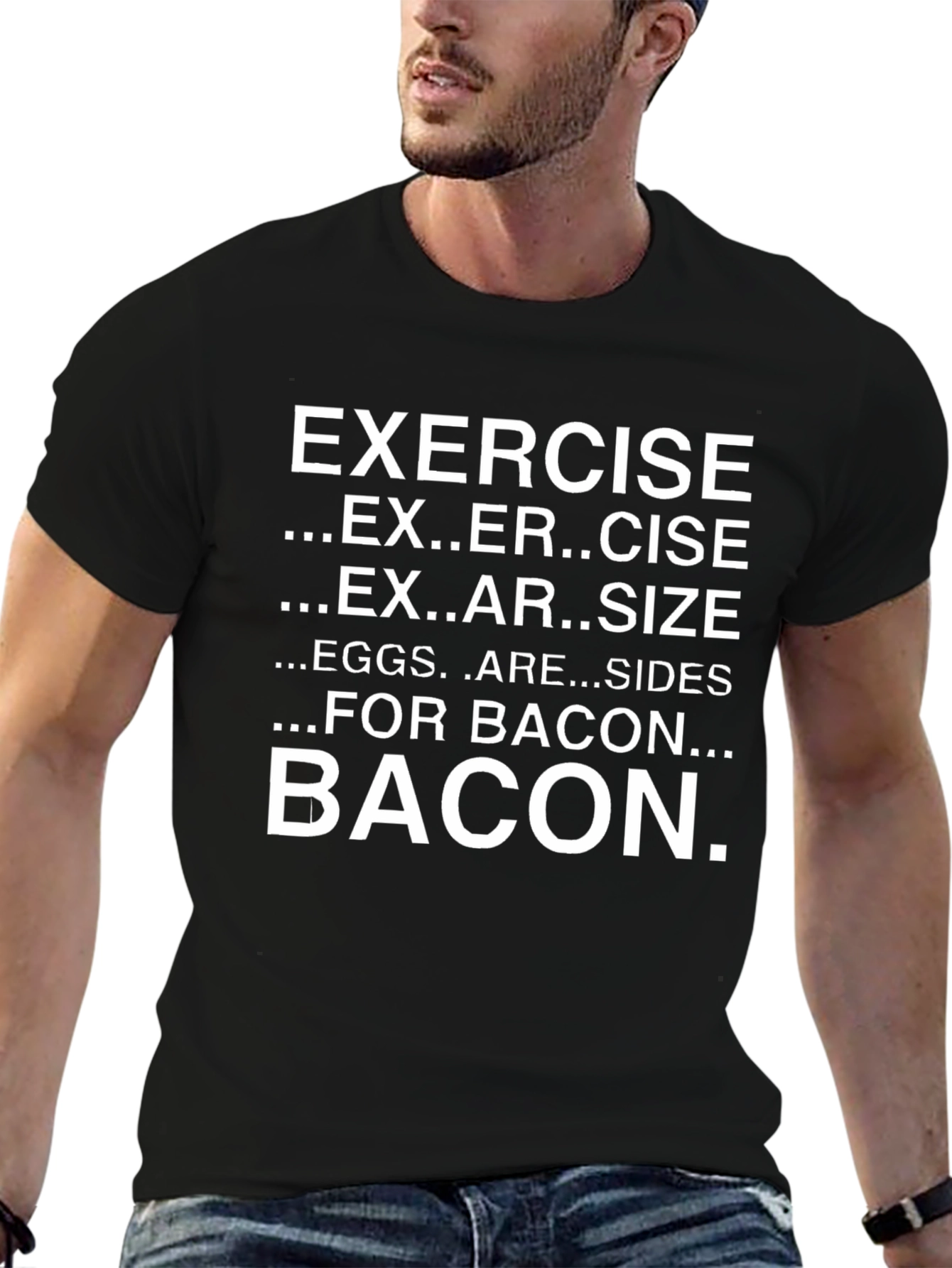 Bacon Exercise Funny Graphic T-Shirt