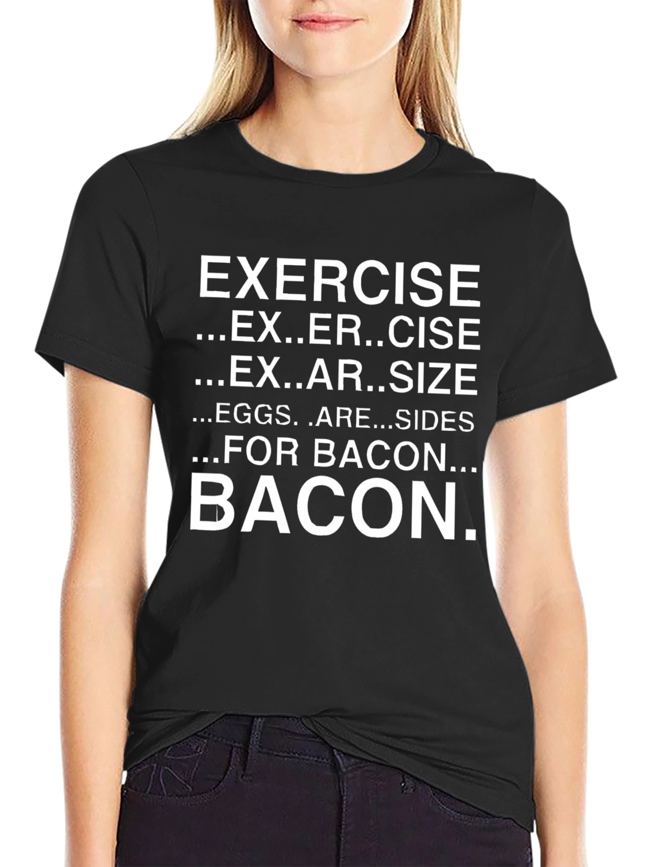 Bacon Exercise Funny Graphic T-Shirt