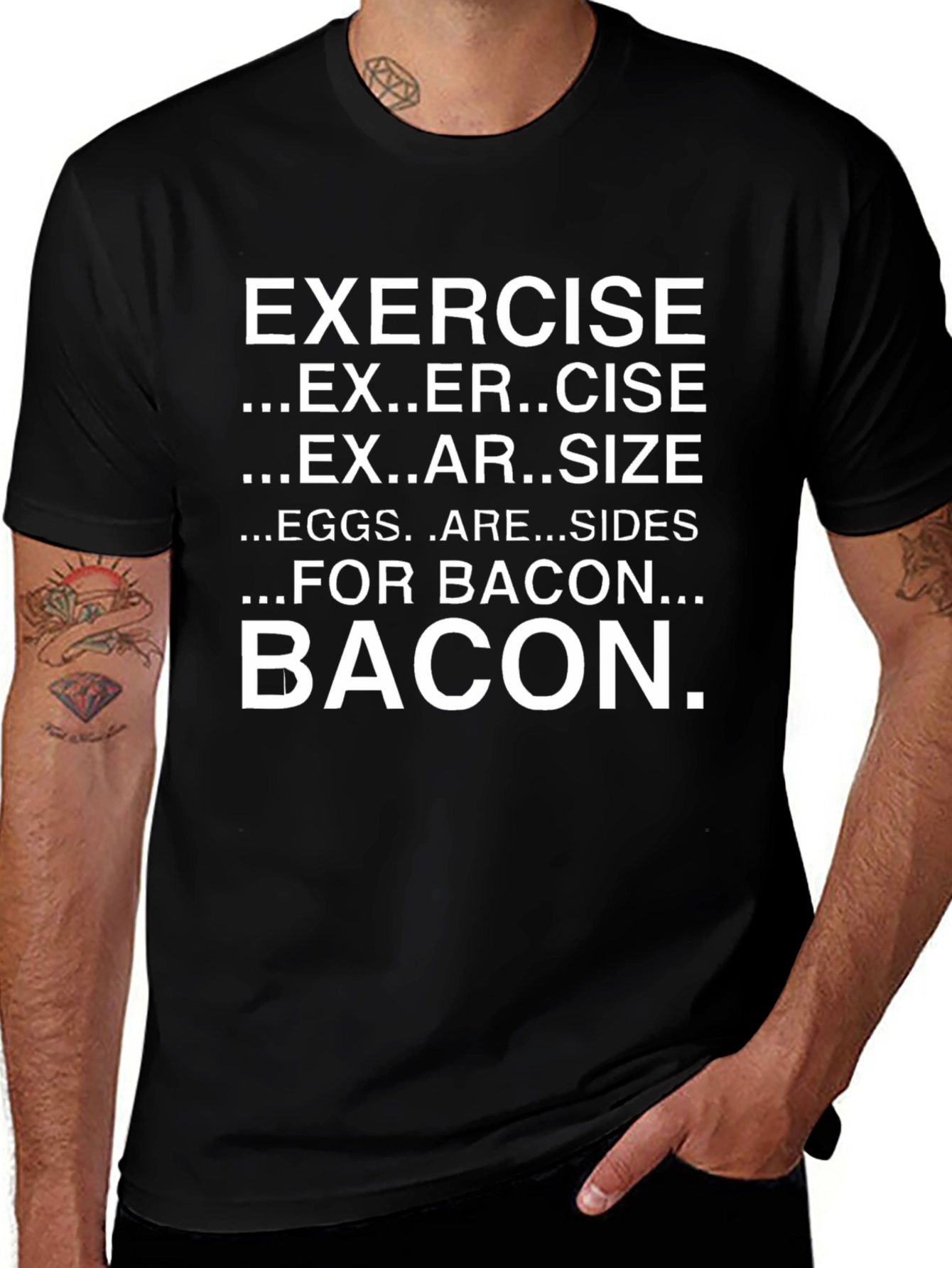 Bacon Exercise Funny Graphic T-Shirt