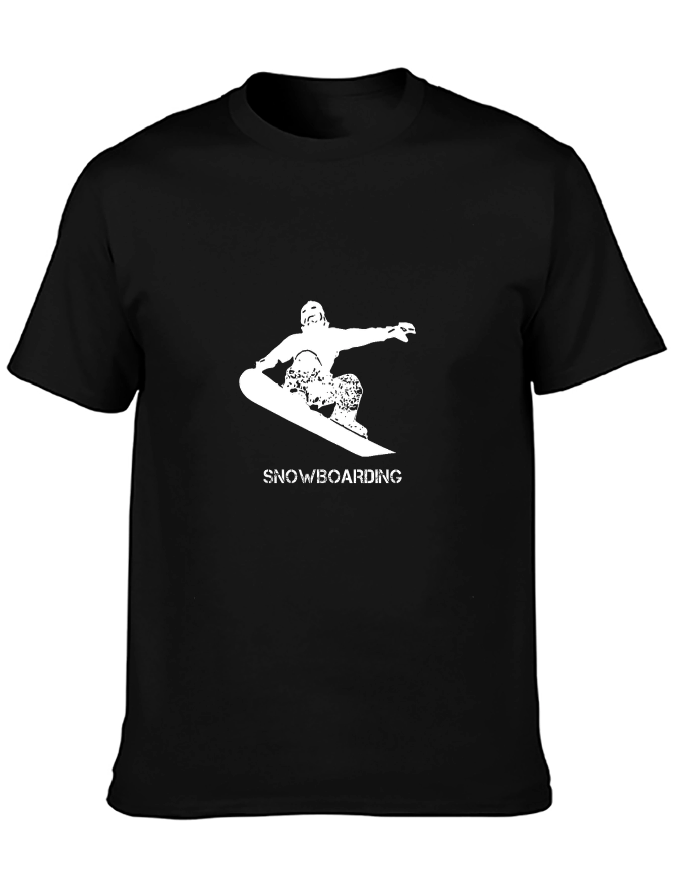 Snowboarding Graphic Tee - Black Casual T-Shirt