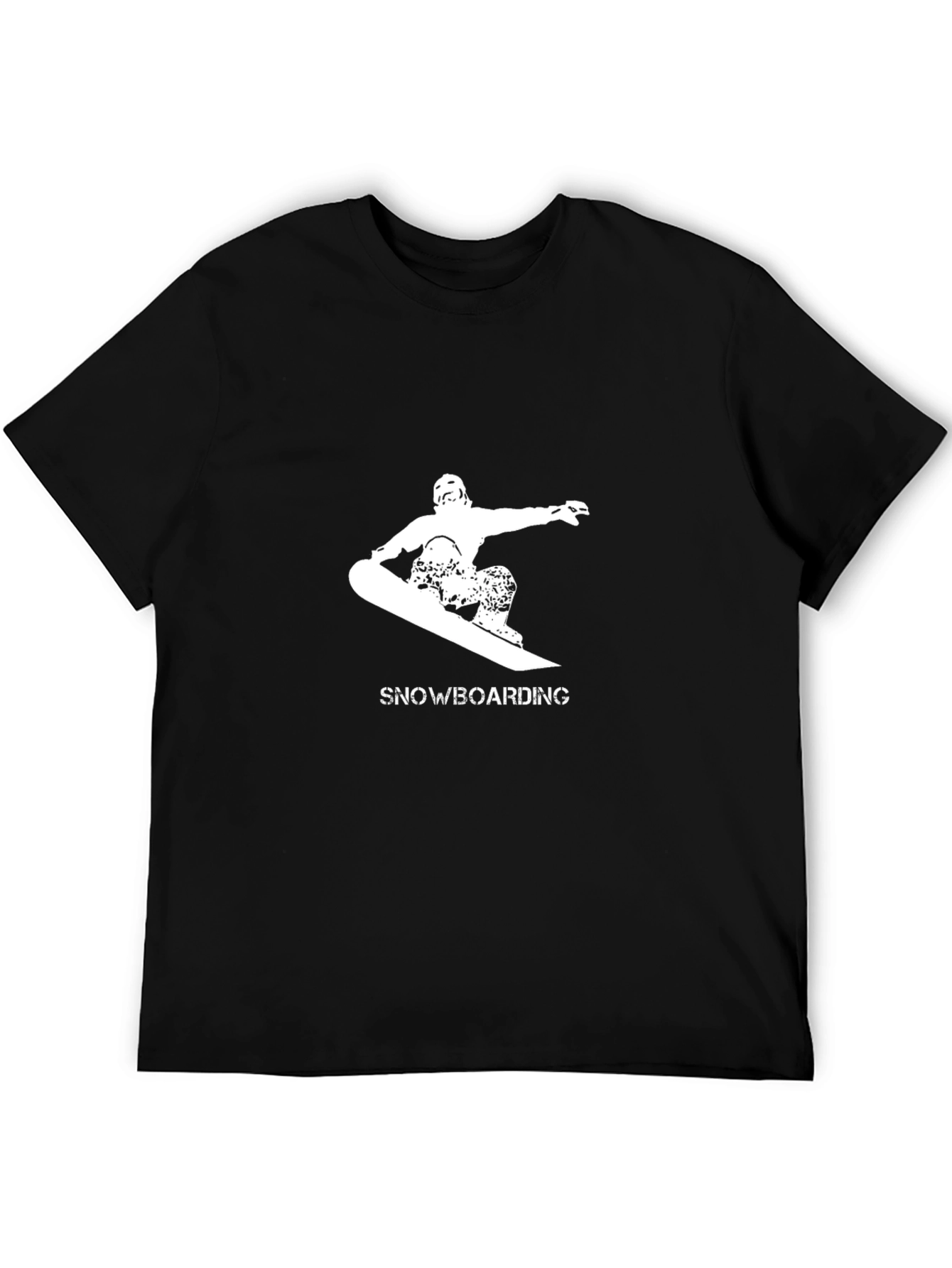 Snowboarding Graphic Tee - Black Casual T-Shirt