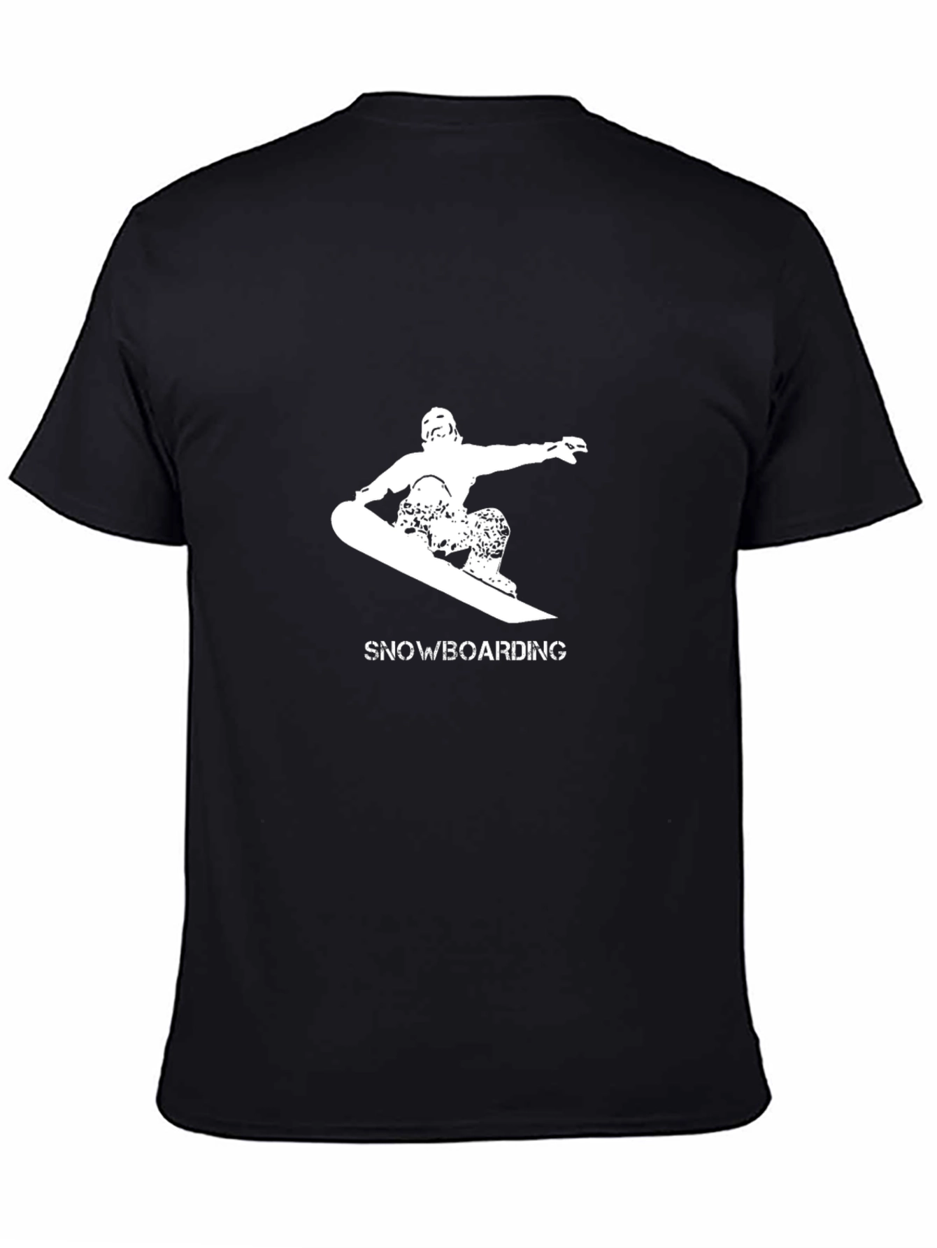 Snowboarding Graphic Tee - Black Casual T-Shirt
