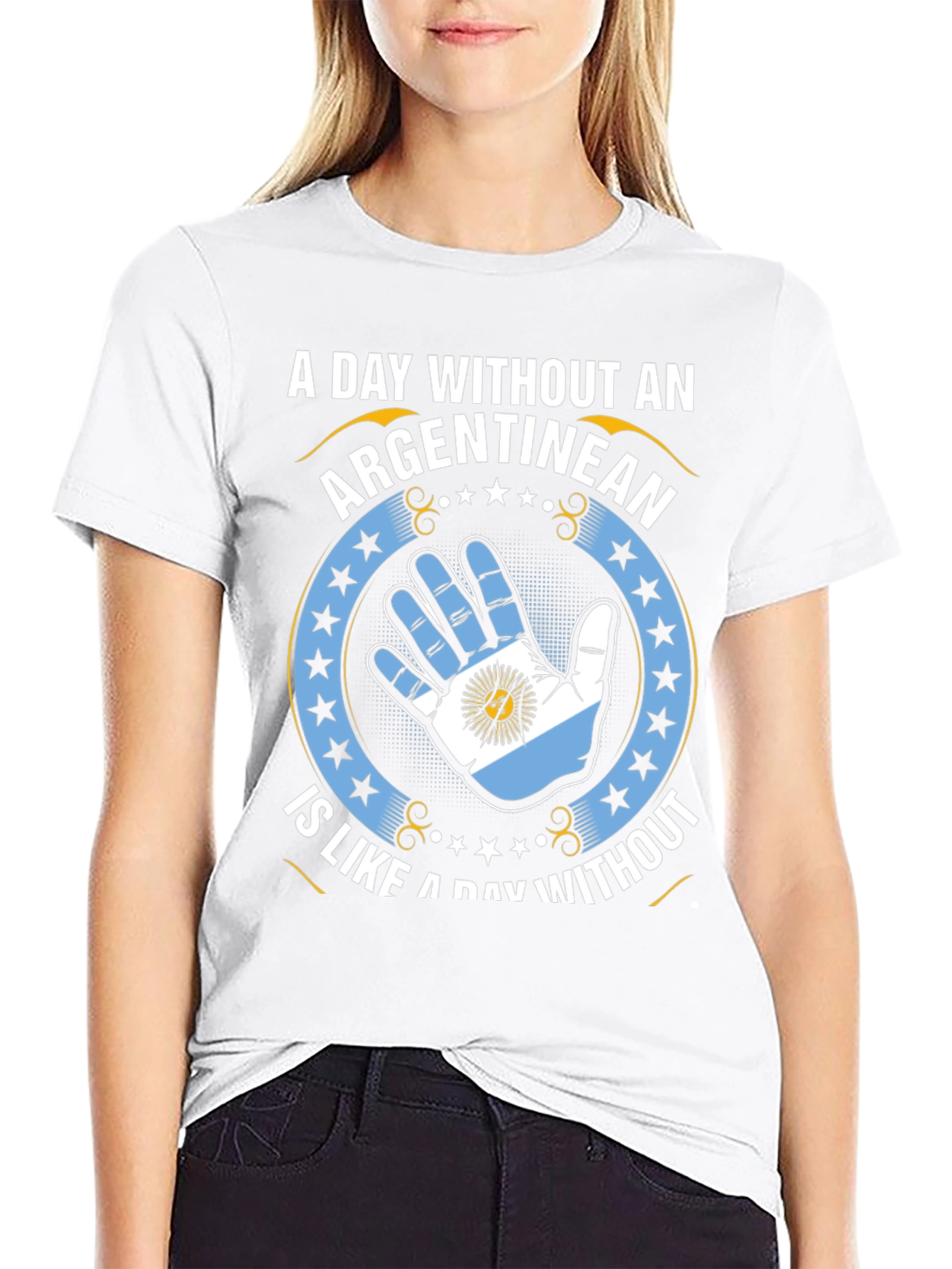 Argentinean Pride T-Shirt - Hand Flag Design