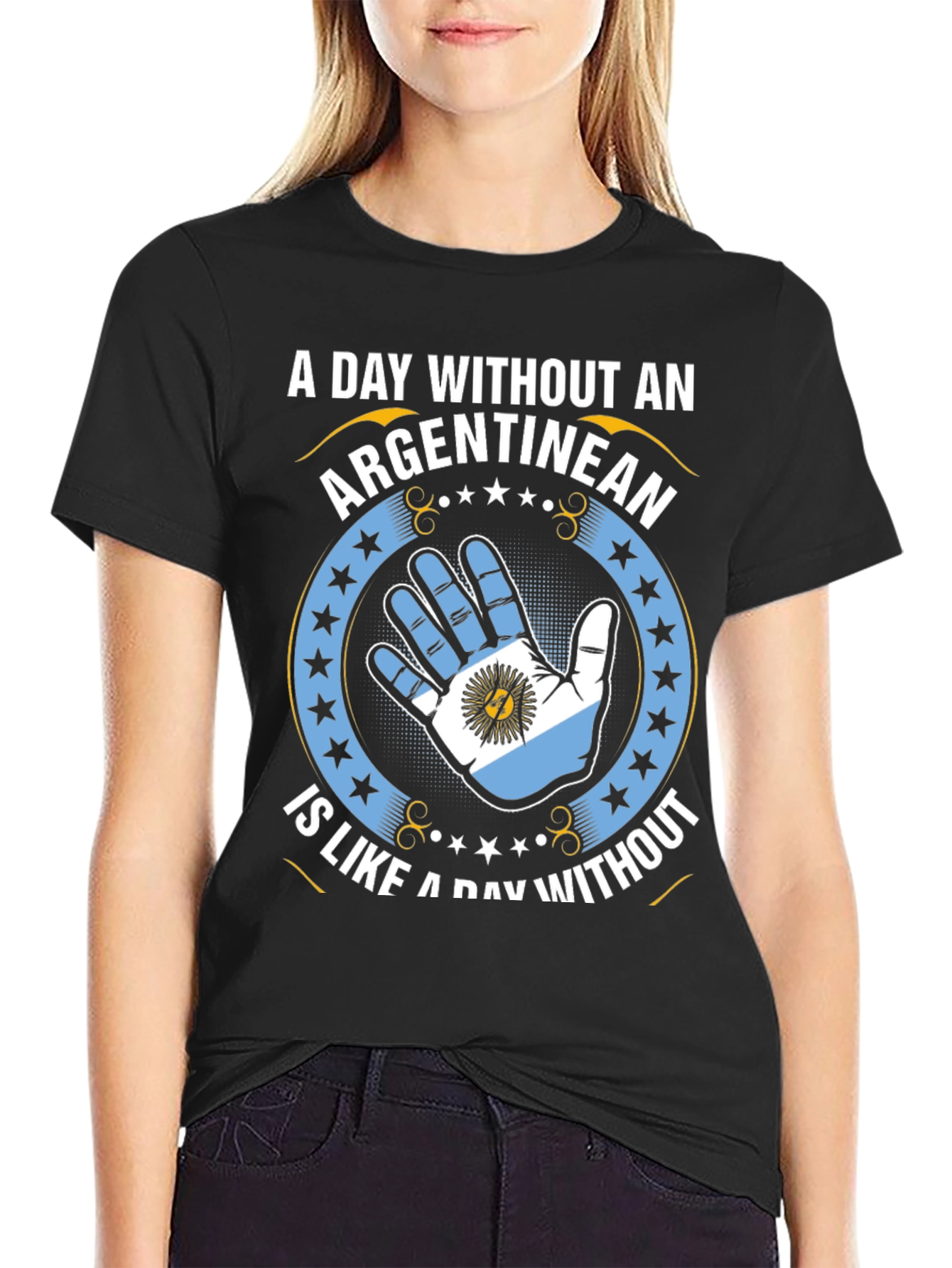 Argentinean Pride T-Shirt - Hand Flag Design