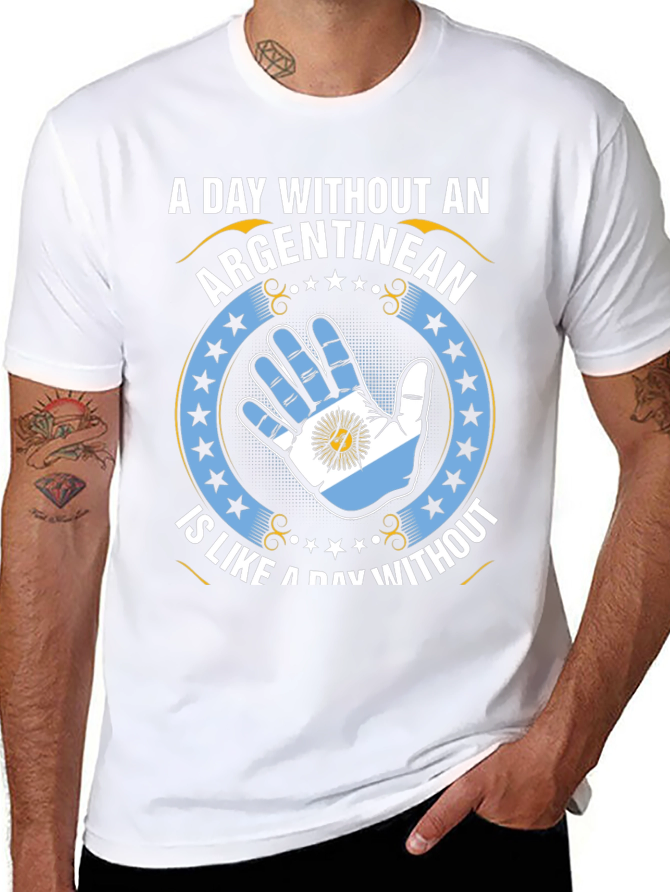 Argentinean Pride T-Shirt - Hand Flag Design