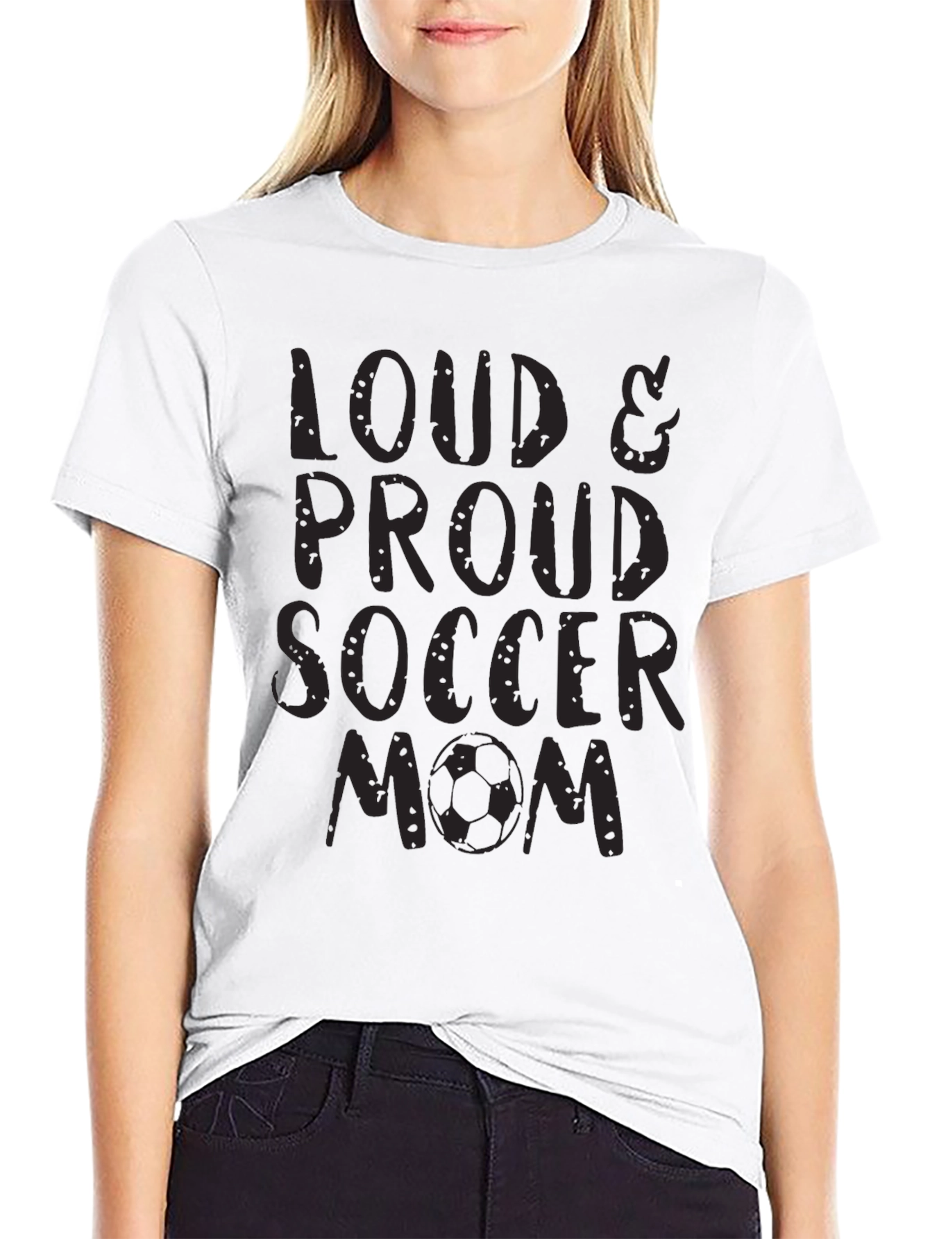 Loud & Proud Soccer Mom Black T-Shirt