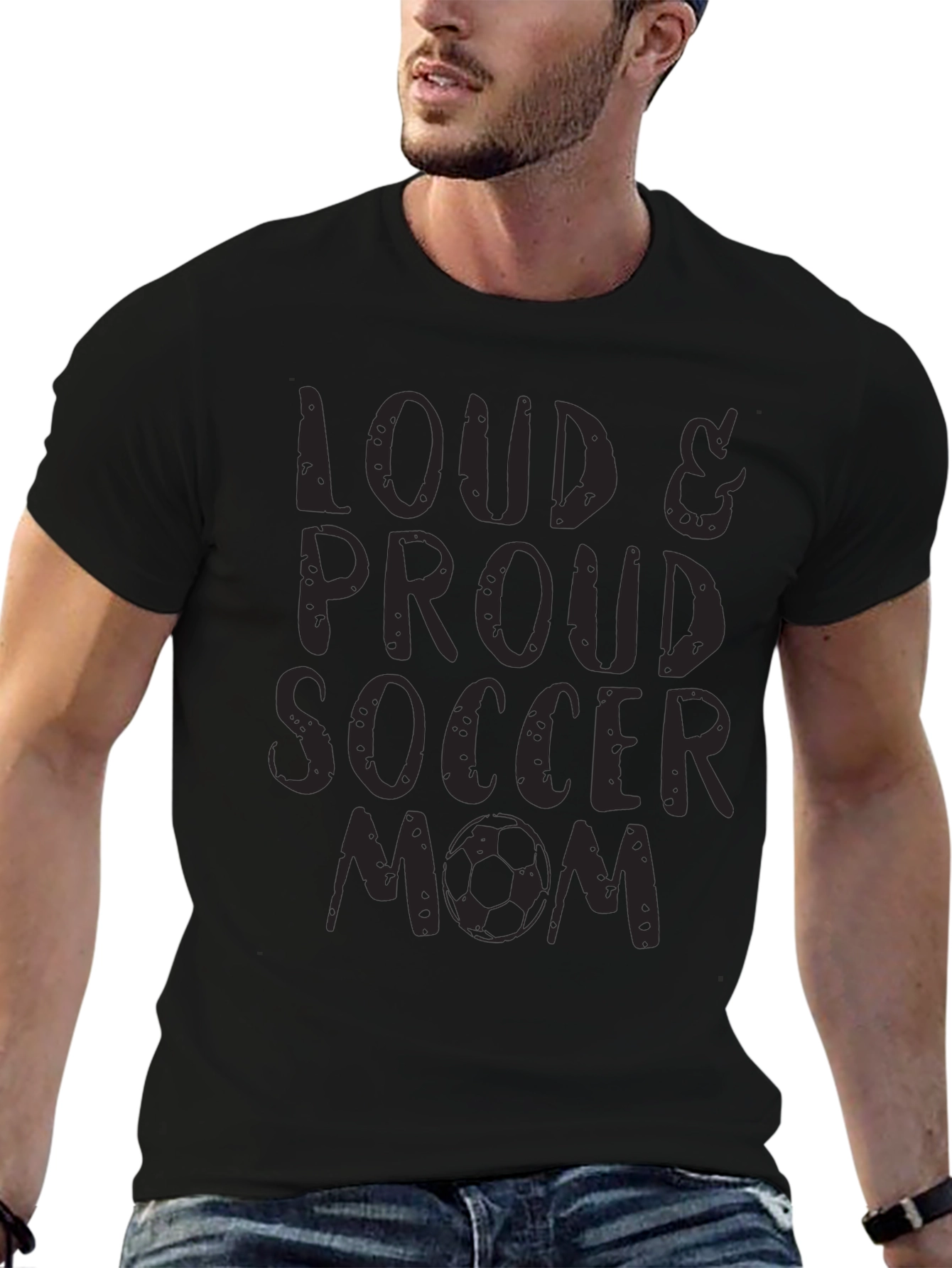 Loud & Proud Soccer Mom Black T-Shirt