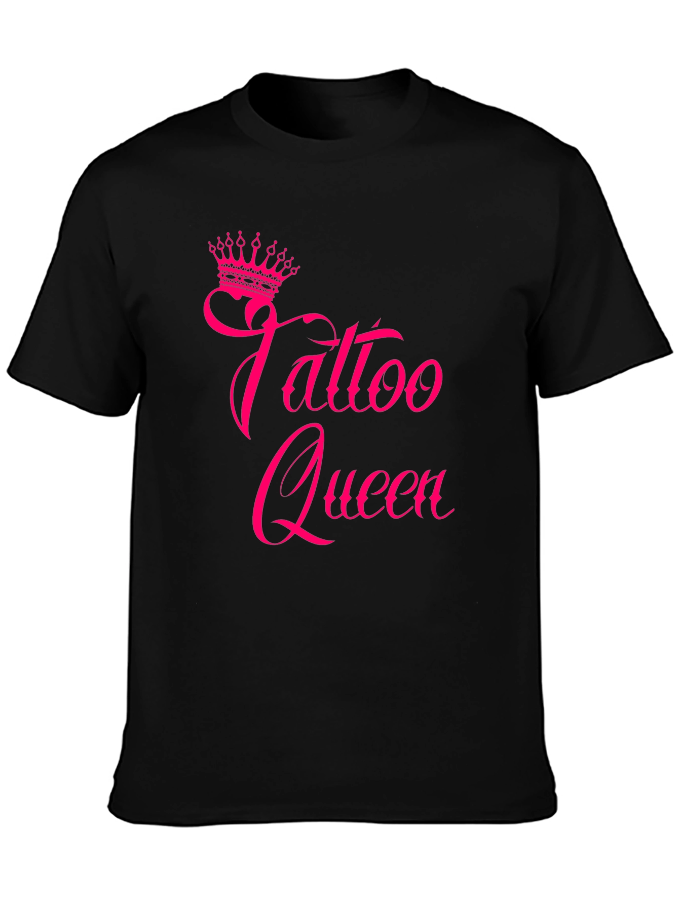 Tattoo Queen Black T-Shirt with Pink Print