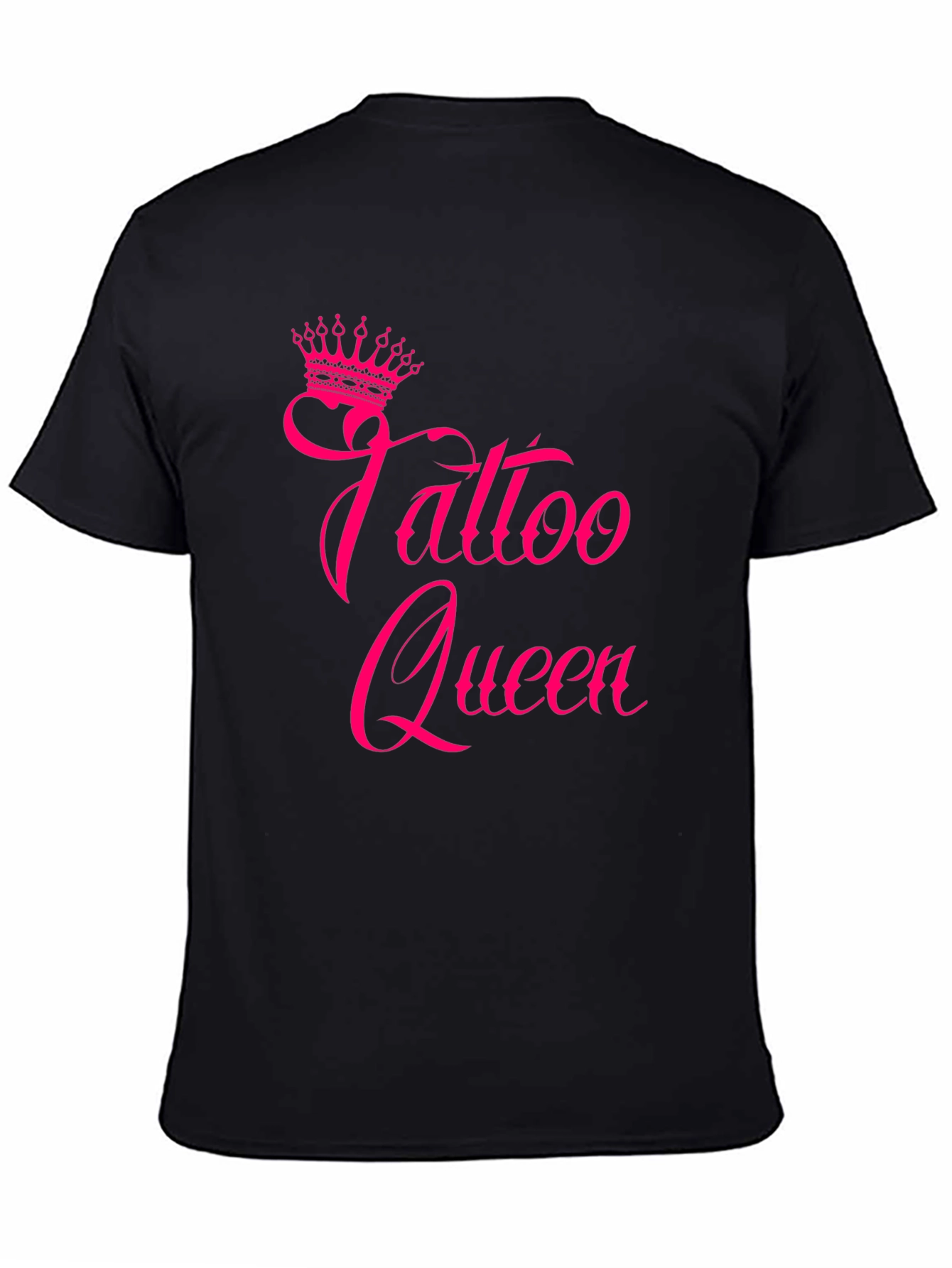Tattoo Queen Black T-Shirt with Pink Print