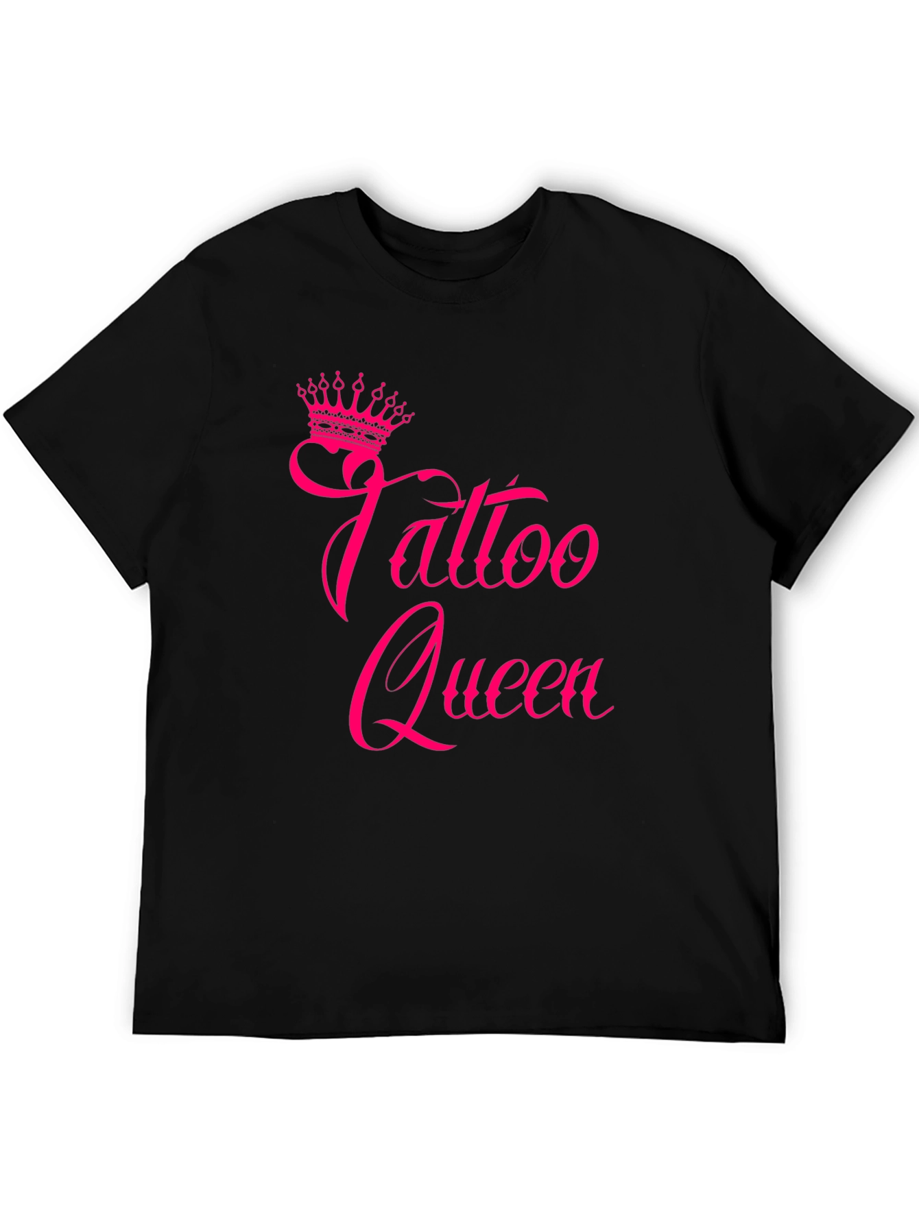Tattoo Queen Black T-Shirt with Pink Print