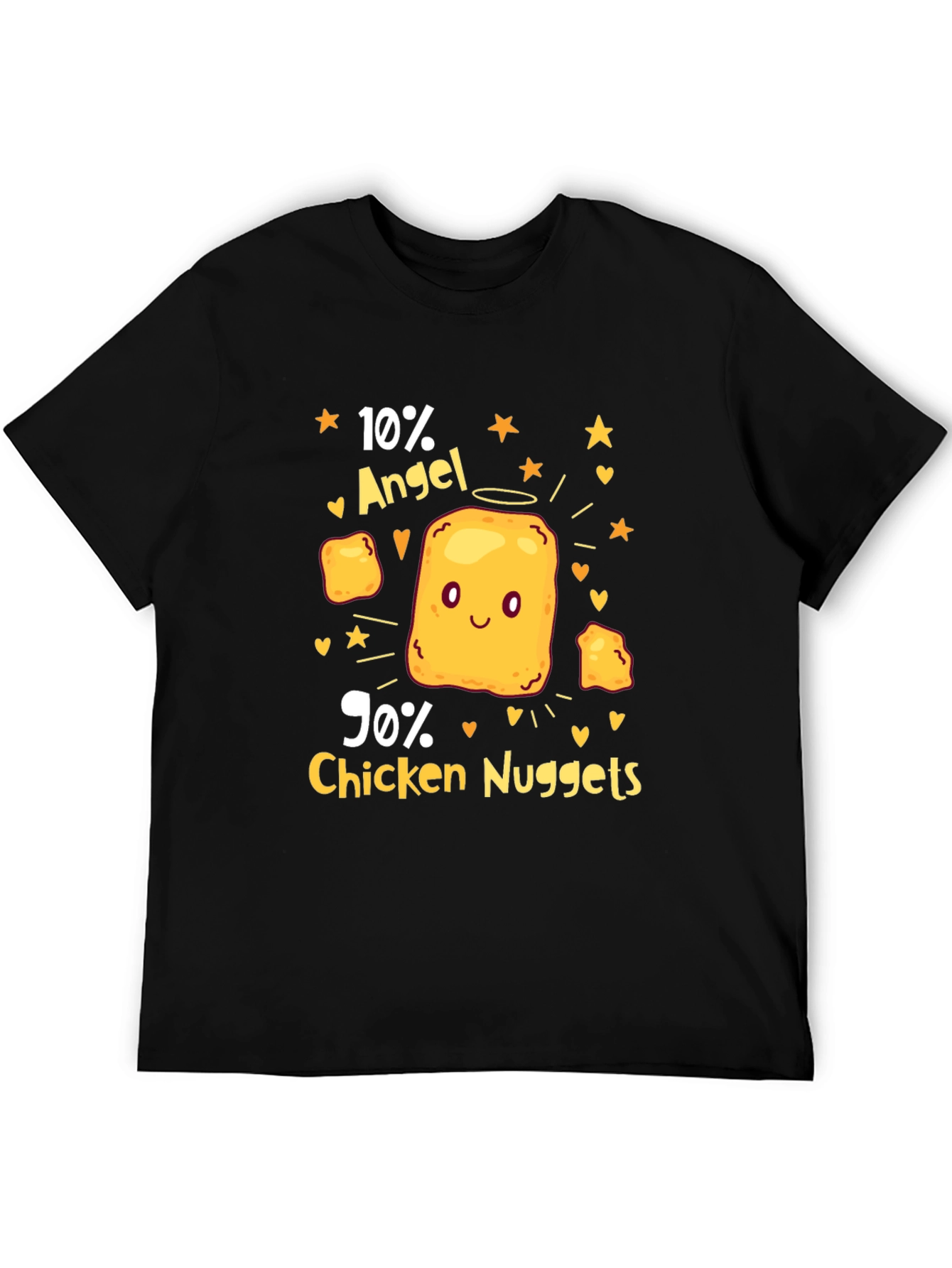 Funny 10% Angel 90% Chicken Nuggets Black T-Shirt