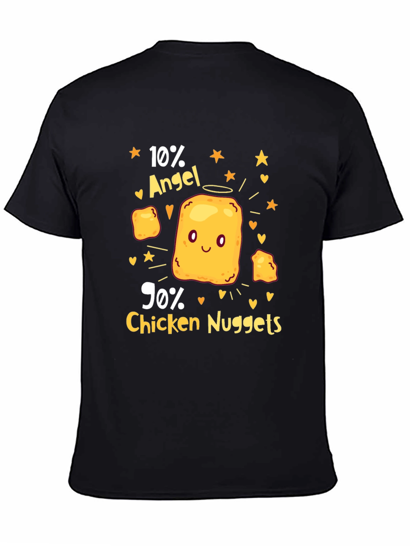 Funny 10% Angel 90% Chicken Nuggets Black T-Shirt