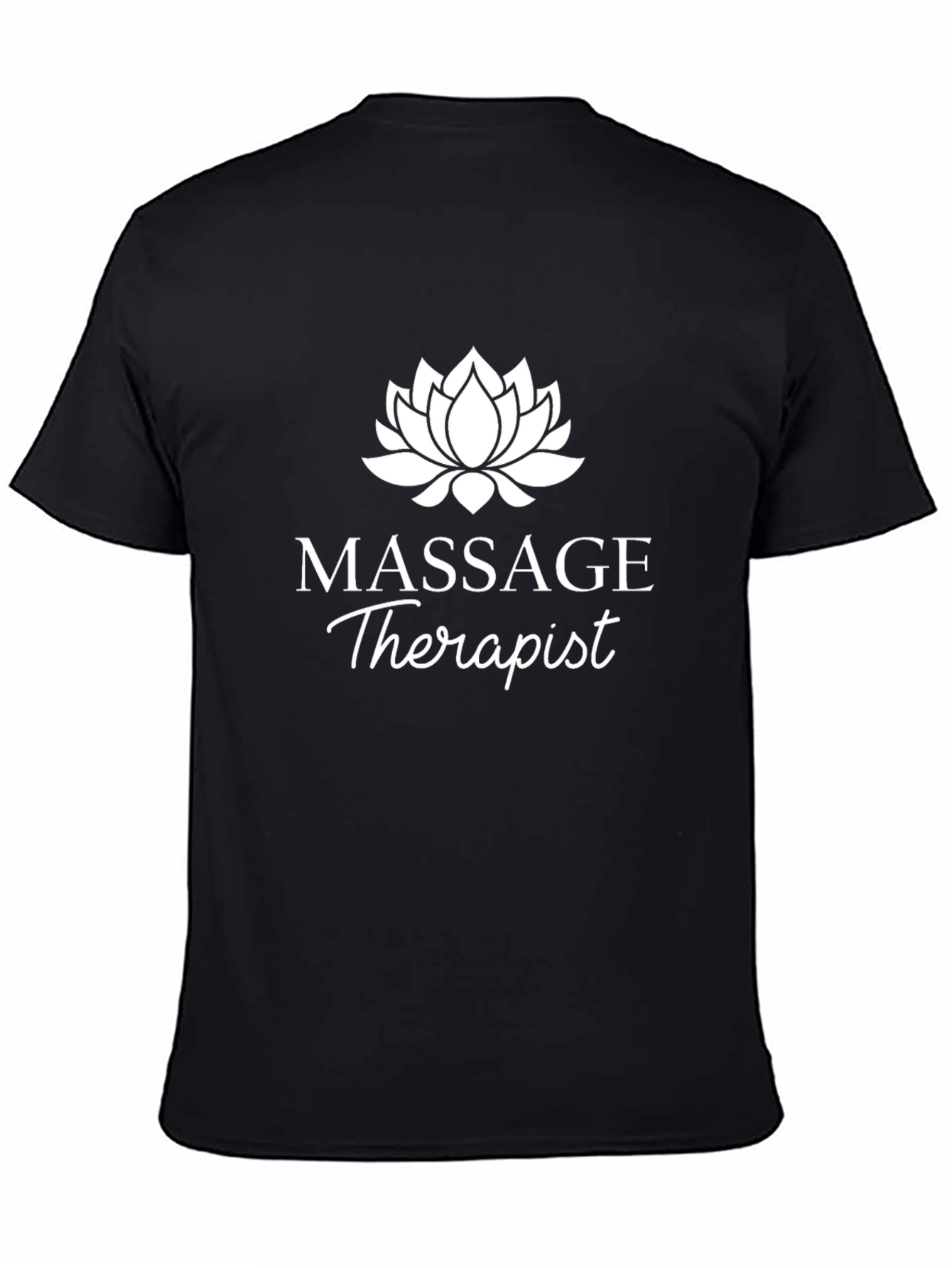 Massage Therapist Lotus Flower Black T-Shirt