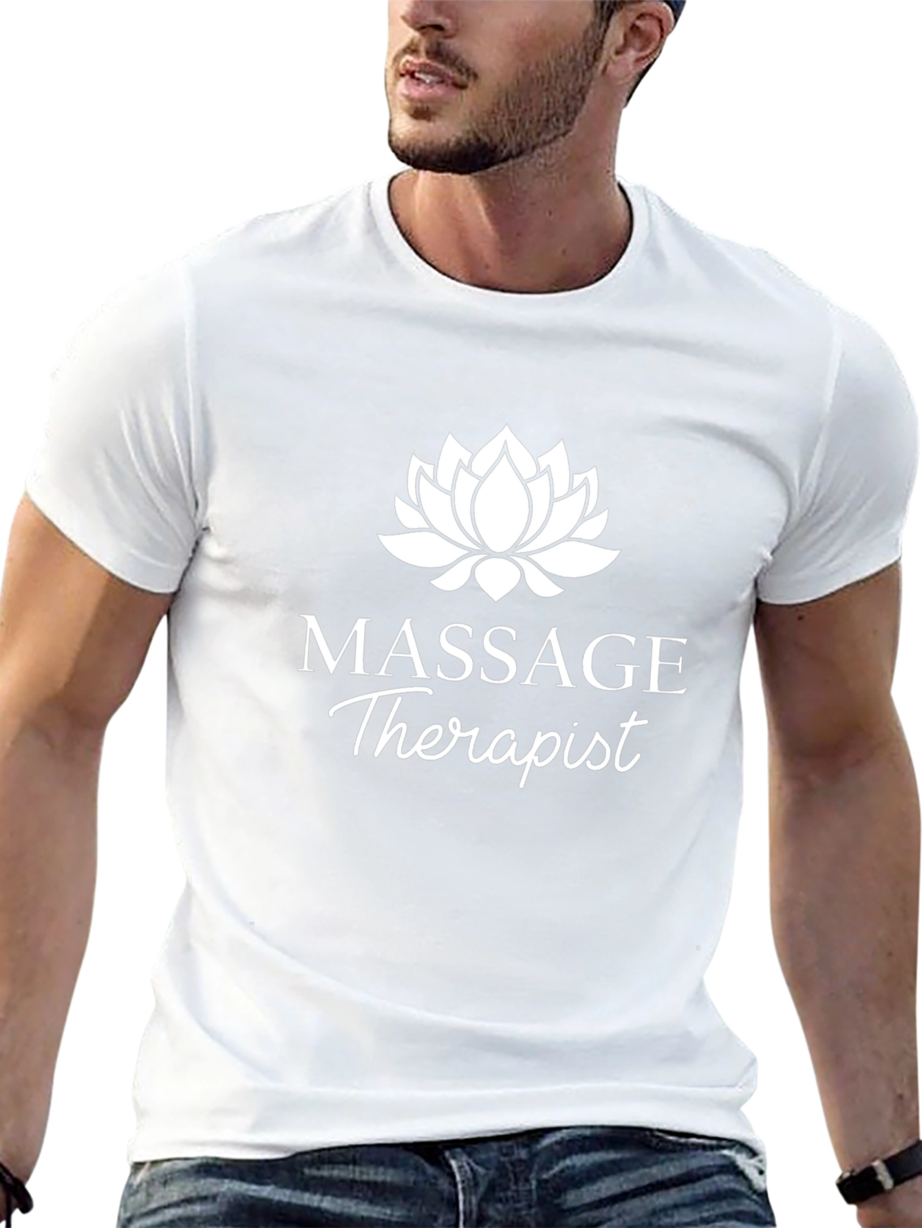Massage Therapist Lotus Flower Black T-Shirt