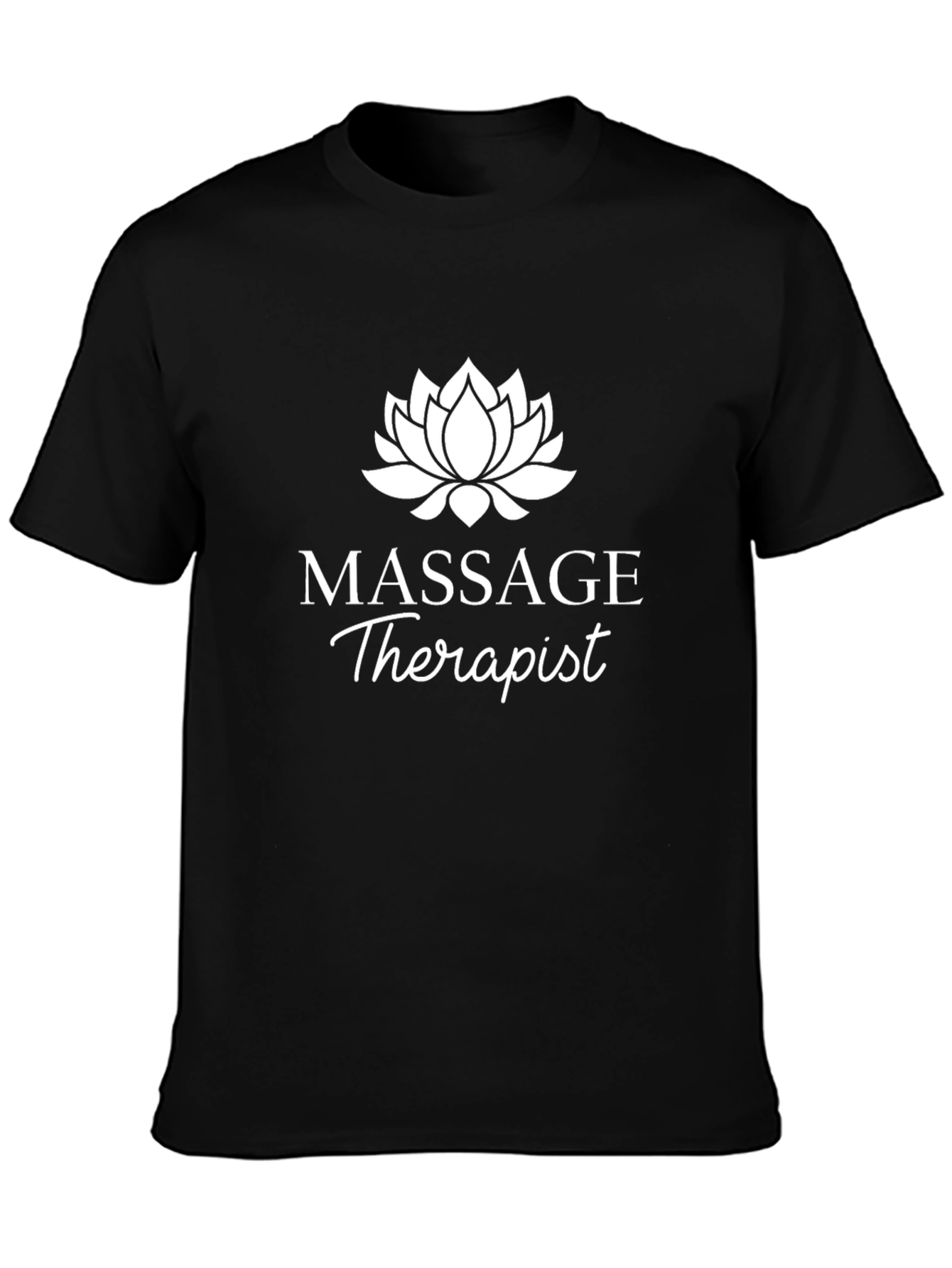 Massage Therapist Lotus Flower Black T-Shirt