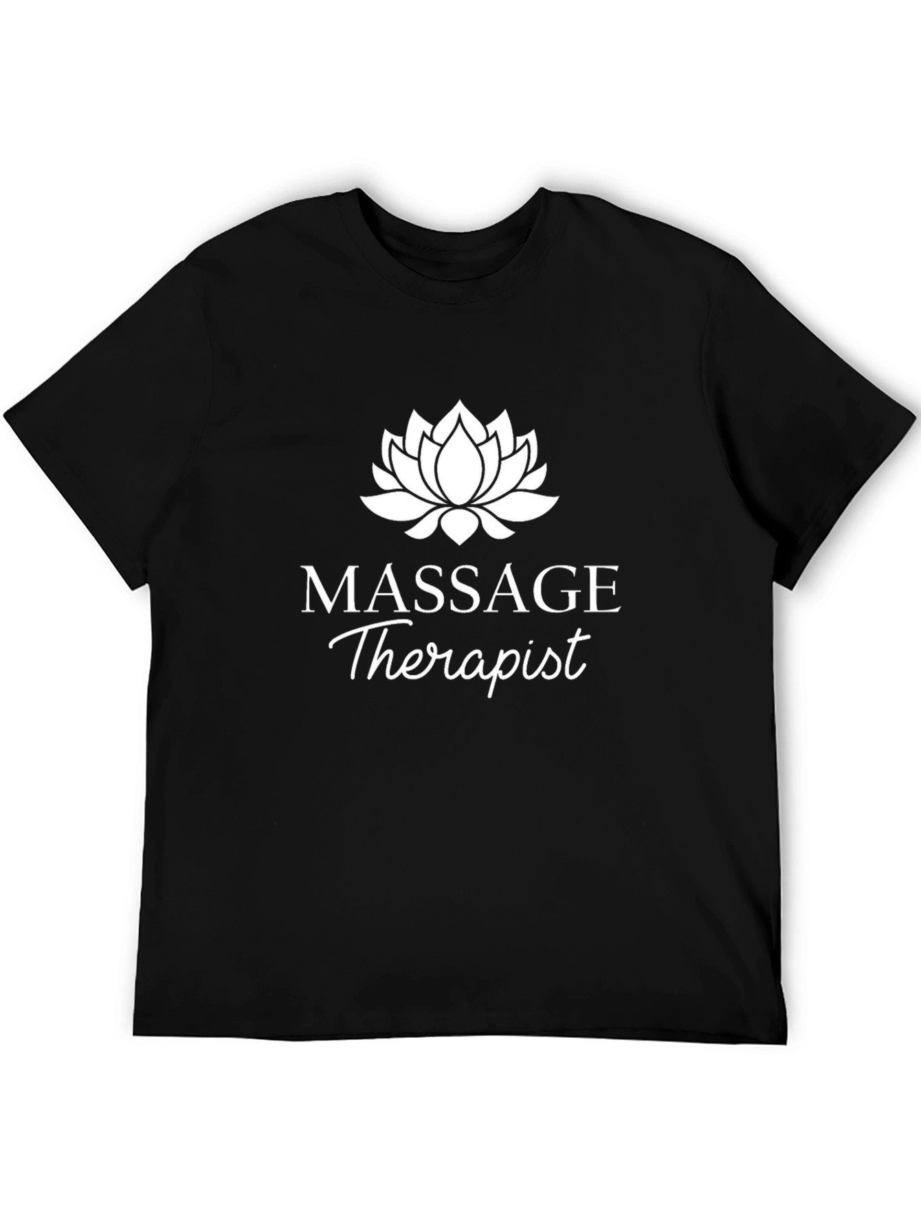 Massage Therapist Lotus Flower Black T-Shirt