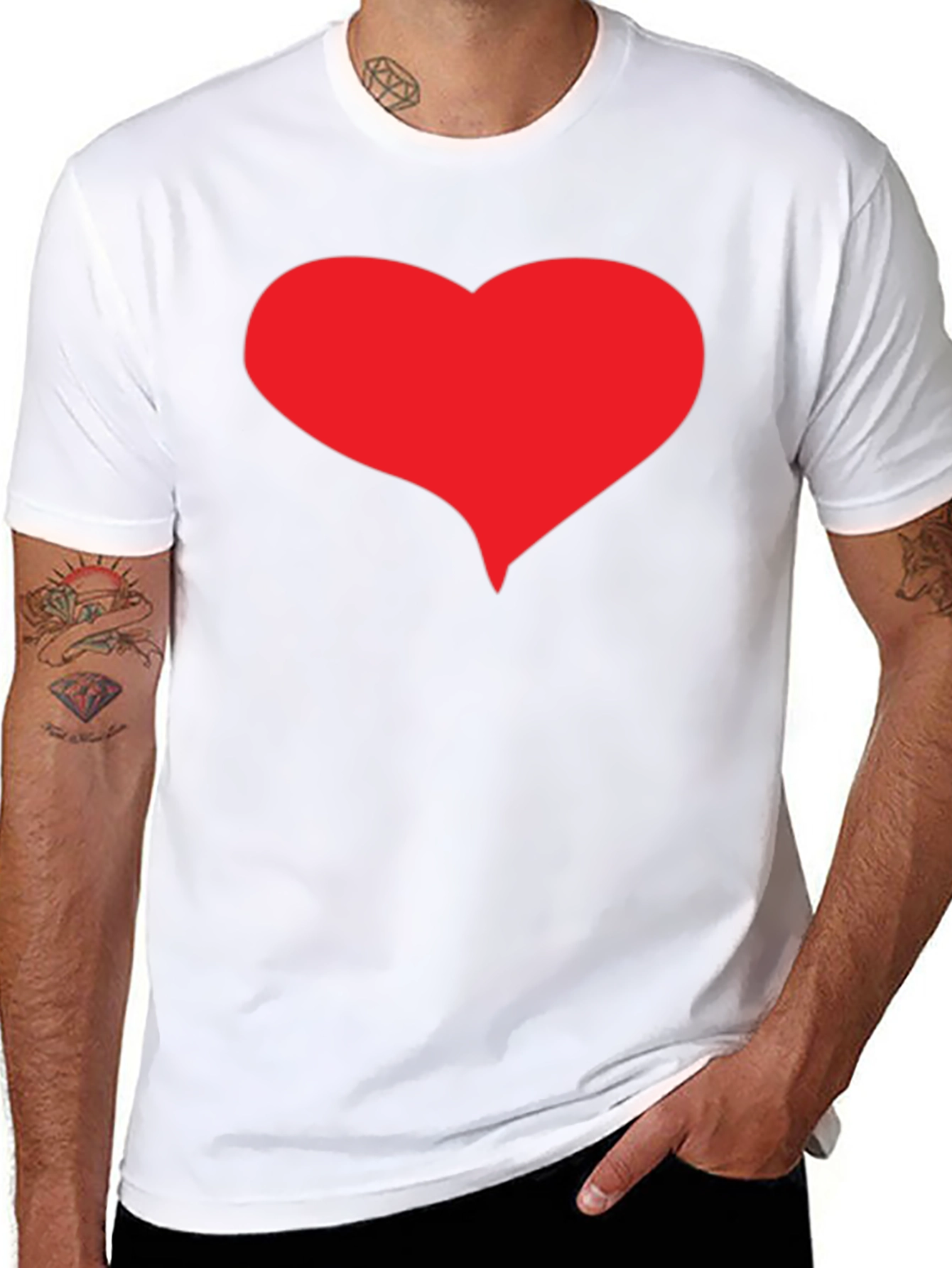 Red Heart Graphic Black T-Shirt