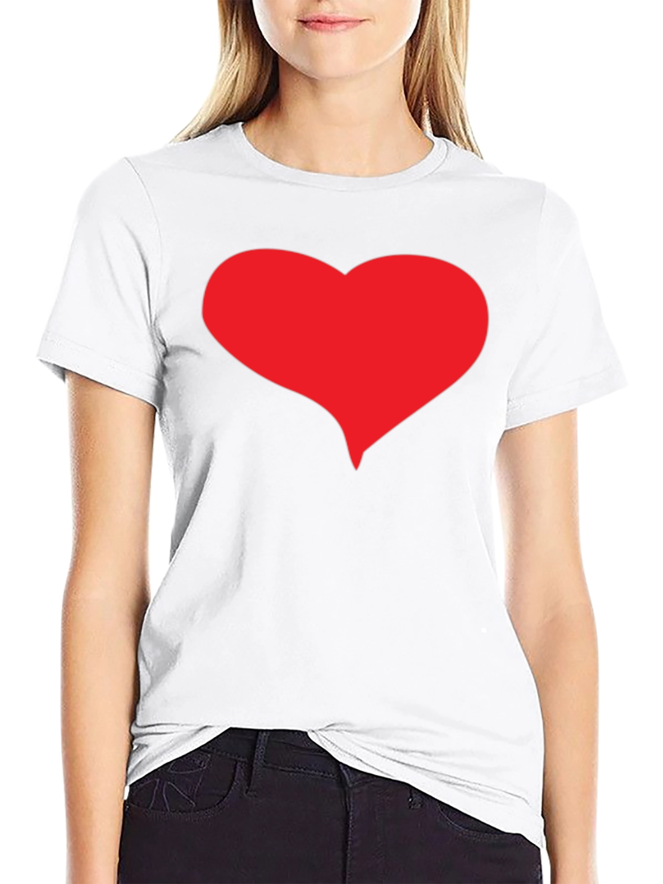 Red Heart Graphic Black T-Shirt