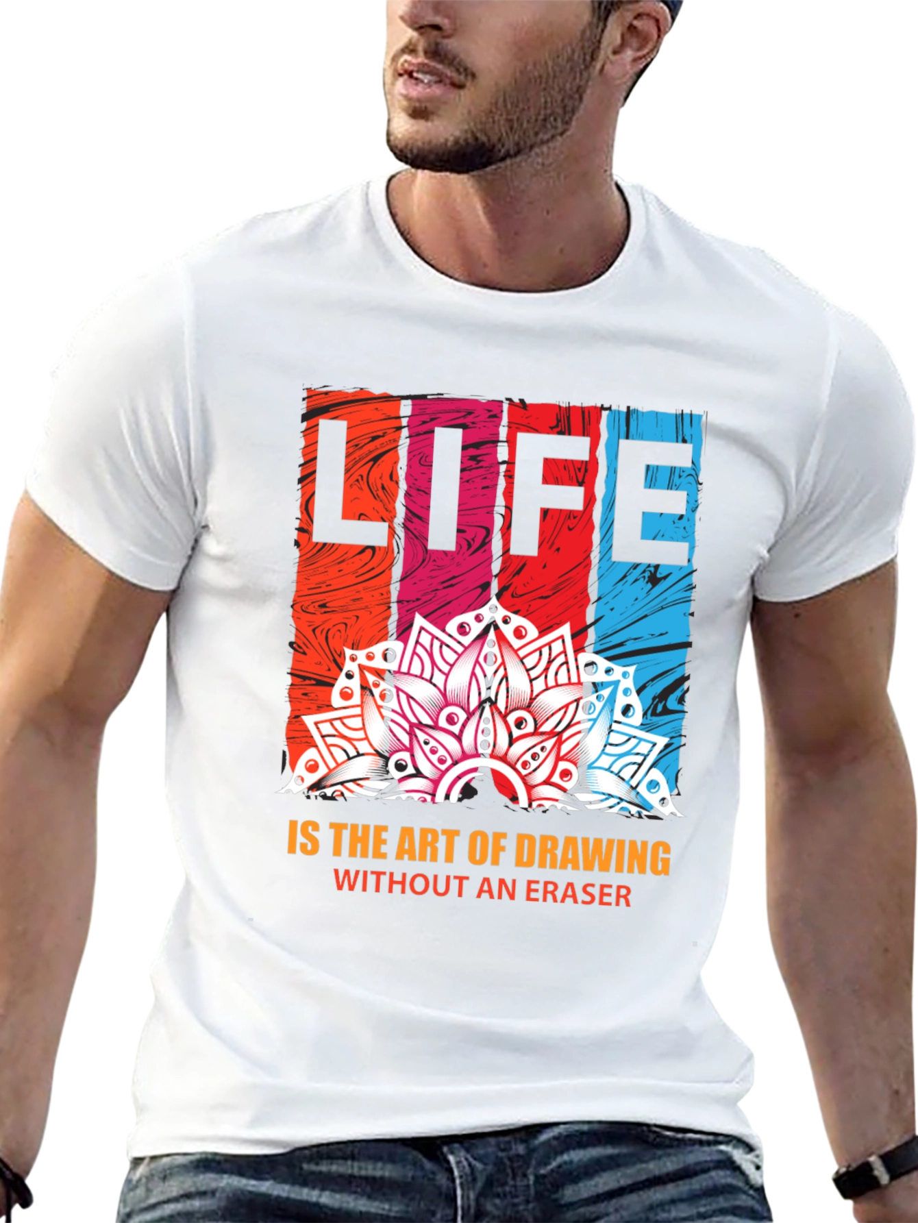 Life is Art T-Shirt - Drawing Without Eraser