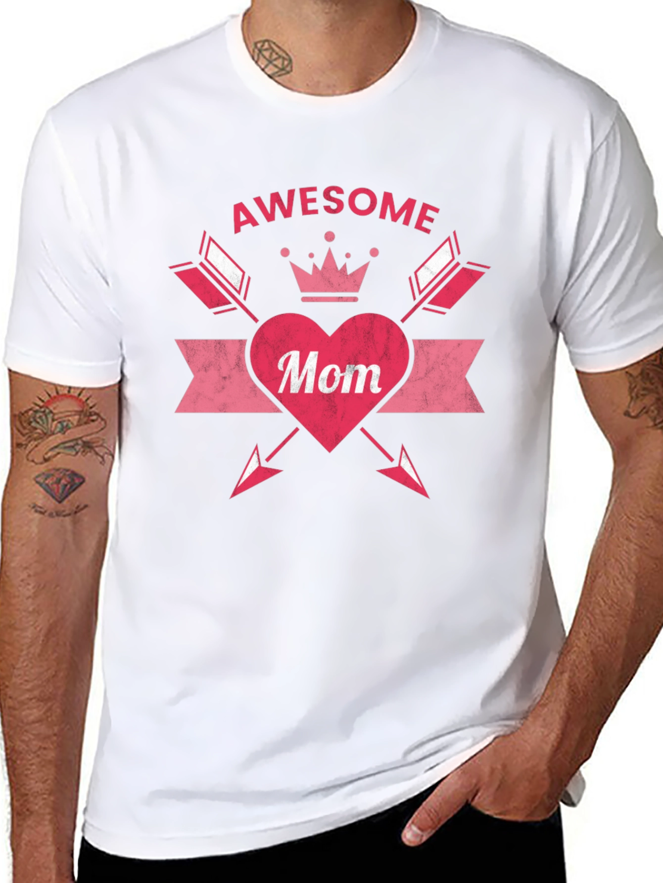 Awesome Mom Graphic T-Shirt - Black Cotton Tee