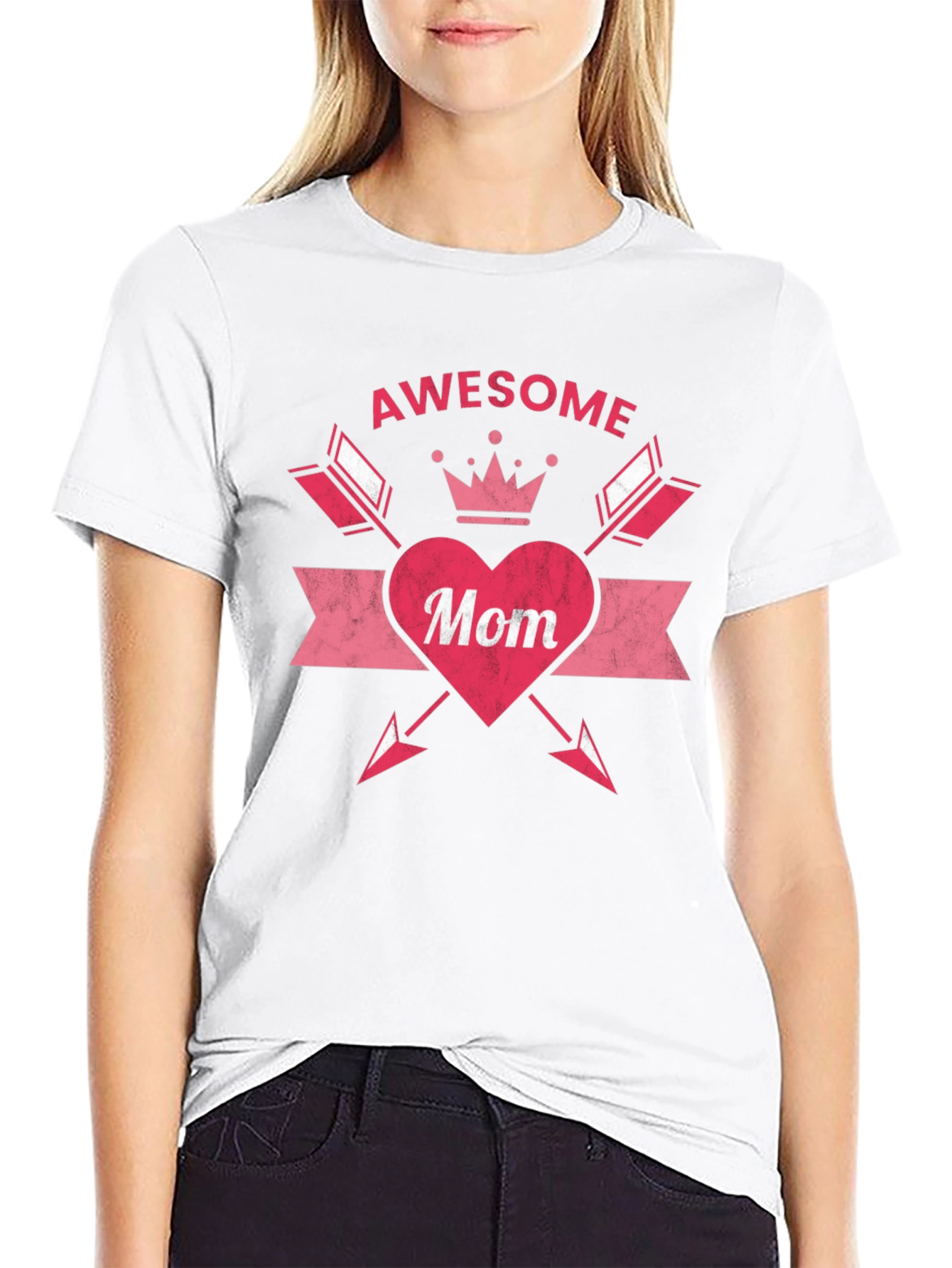 Awesome Mom Graphic T-Shirt - Black Cotton Tee