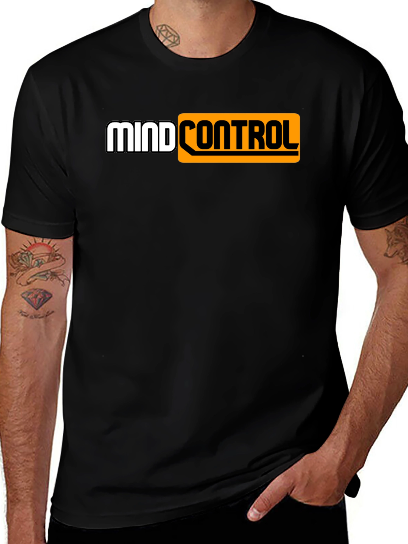 Mind Control Graphic Tee - Black Cotton T-Shirt