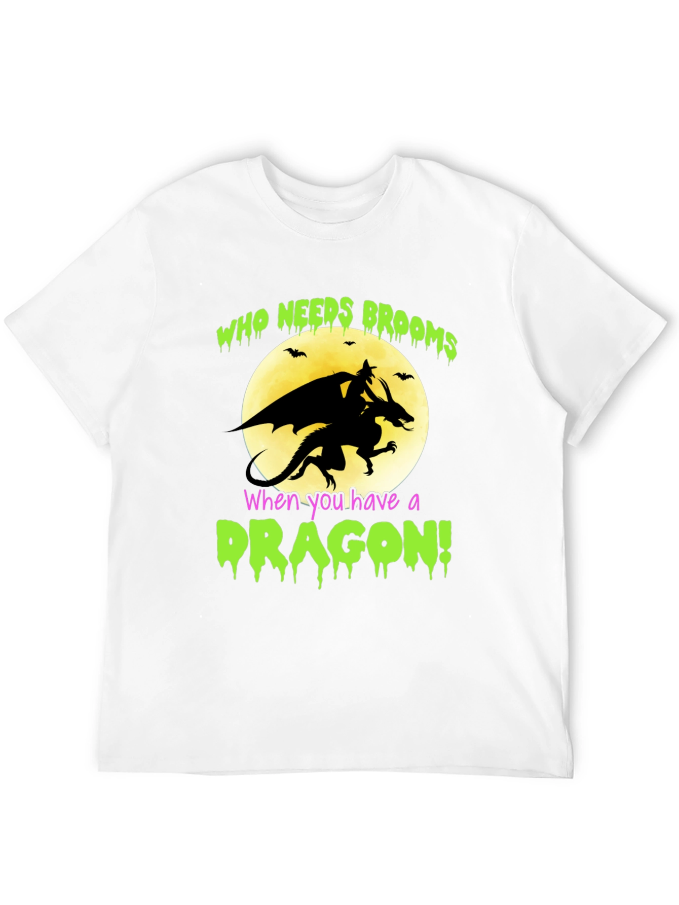 Dragon Halloween T-Shirt - Who Needs Brooms!