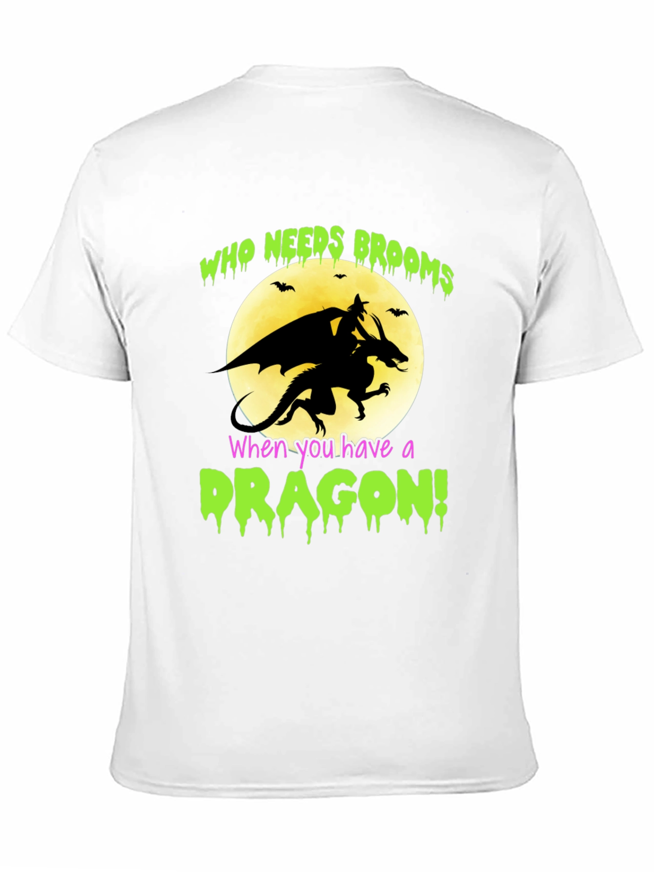Dragon Halloween T-Shirt - Who Needs Brooms!