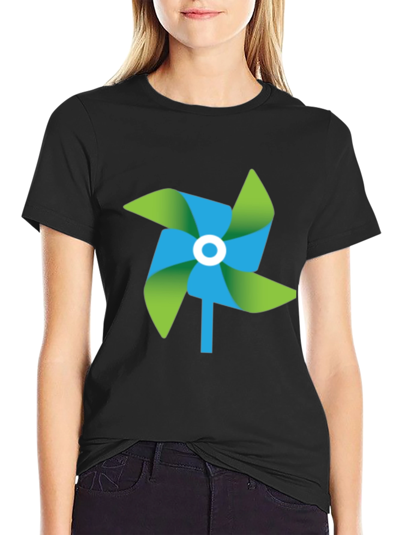 Pinwheel Graphic Black T-Shirt