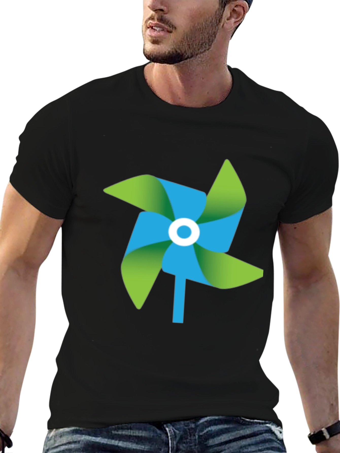 Pinwheel Graphic Black T-Shirt