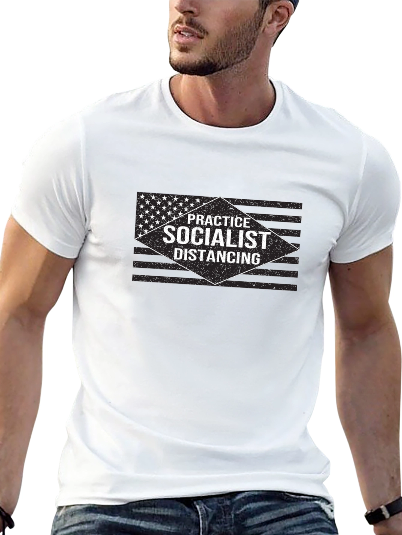 Practice Socialist Distancing Graphic T-Shirt